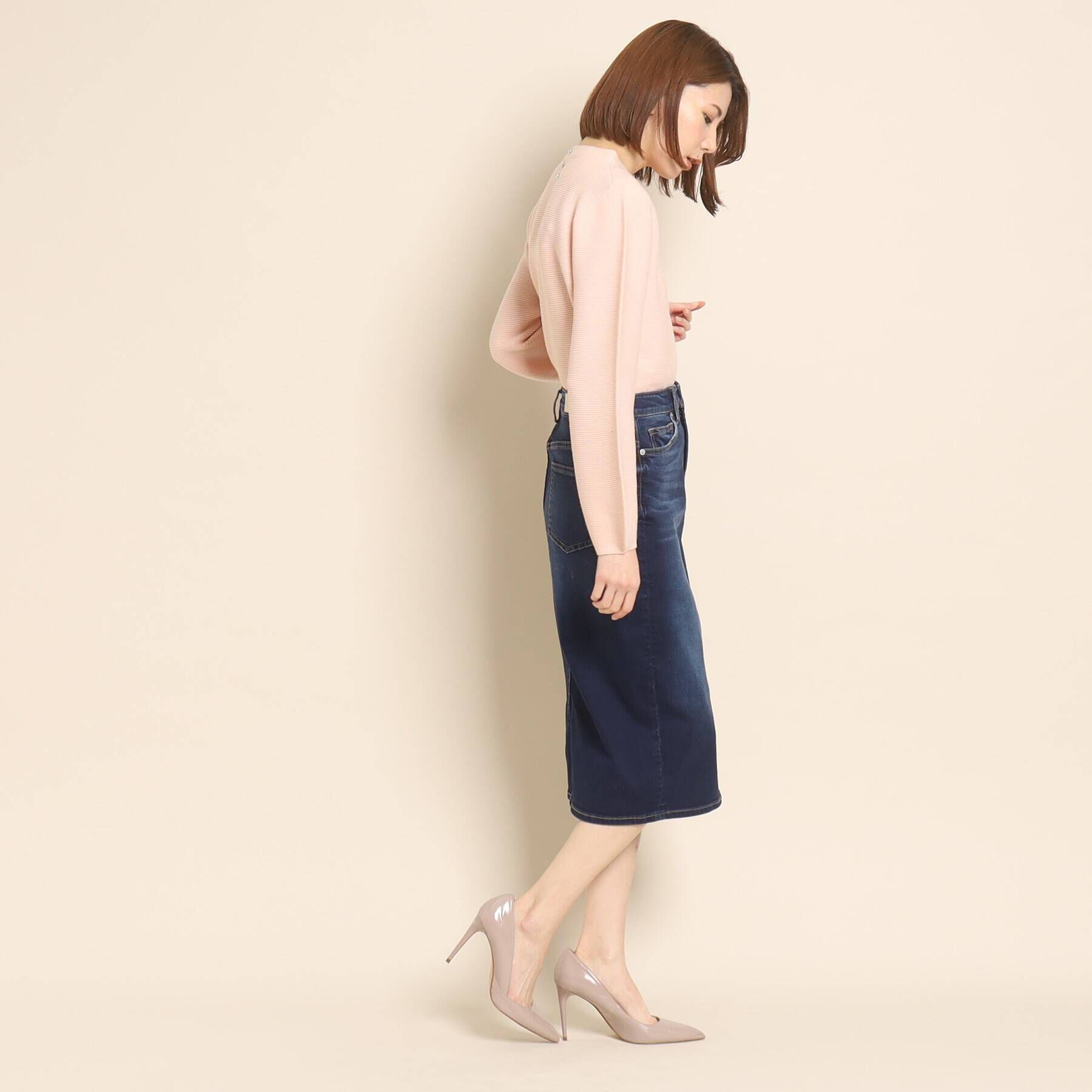 COUP DE CHANCE「【洗える】ハイウエストデニムタイトスカート」|スカート|