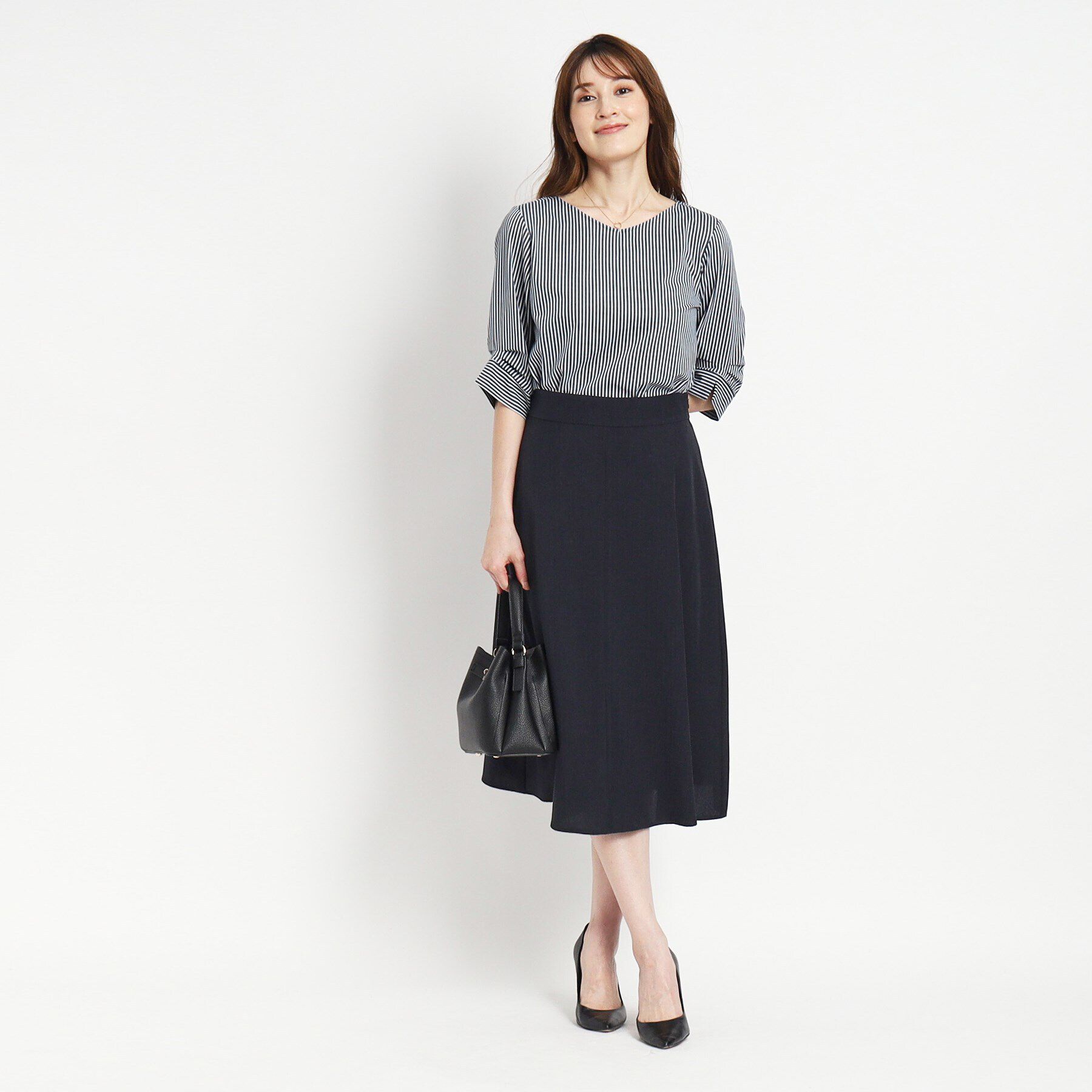 COUP DE CHANCE「【洗える／日本製】ストライプ柄プルオーバージャージ」|Tシャツ・カットソー|