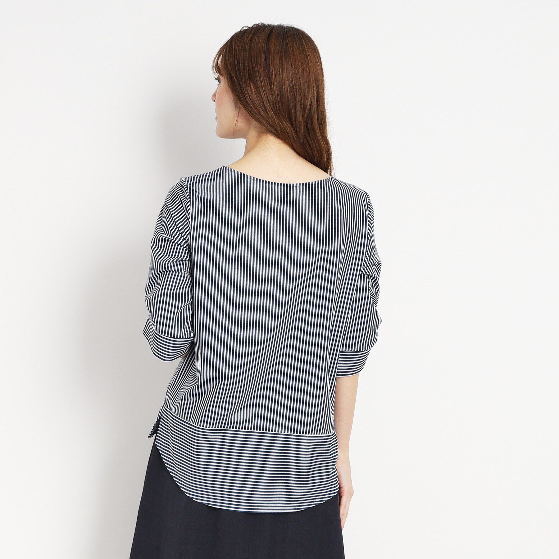 COUP DE CHANCE「【洗える／日本製】ストライプ柄プルオーバージャージ」|Tシャツ・カットソー|