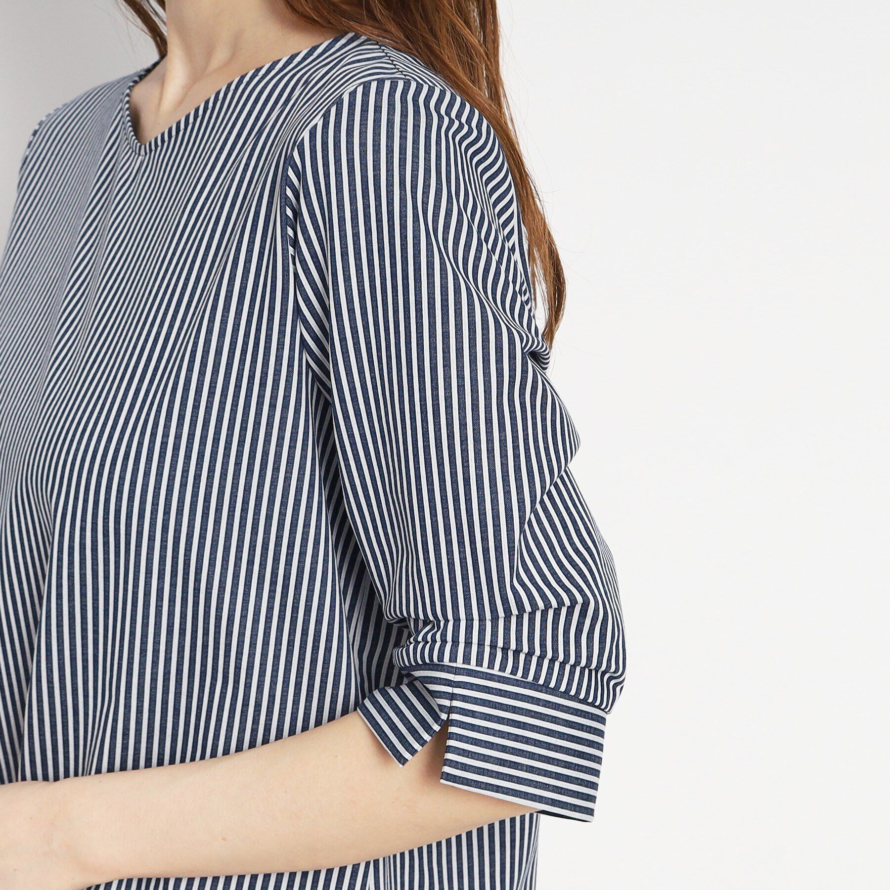 COUP DE CHANCE「【洗える／日本製】ストライプ柄プルオーバージャージ」|Tシャツ・カットソー|