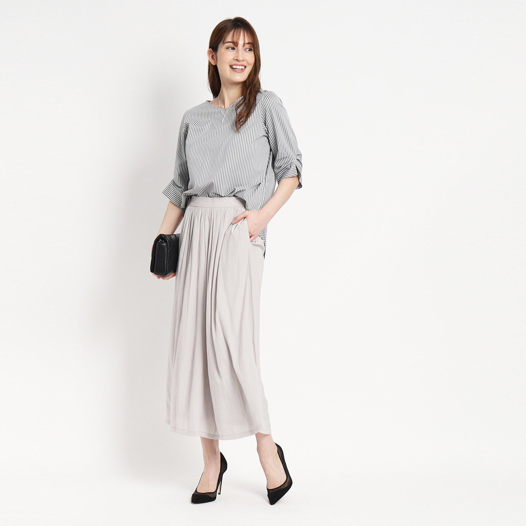 COUP DE CHANCE「【洗える／日本製】ストライプ柄プルオーバージャージ」|Tシャツ・カットソー|