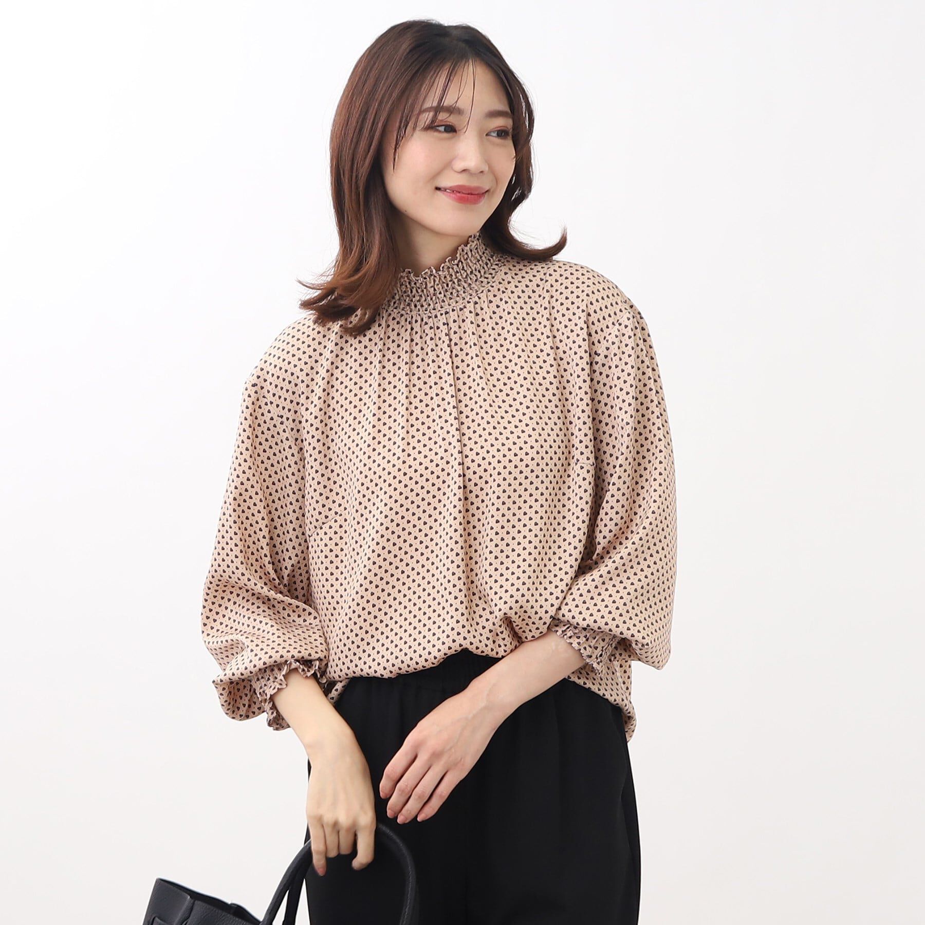 Reflect「【人気！着映えブラウス！洗える】コツキ柄プリントブラウス」|シャツ・ブラウス|