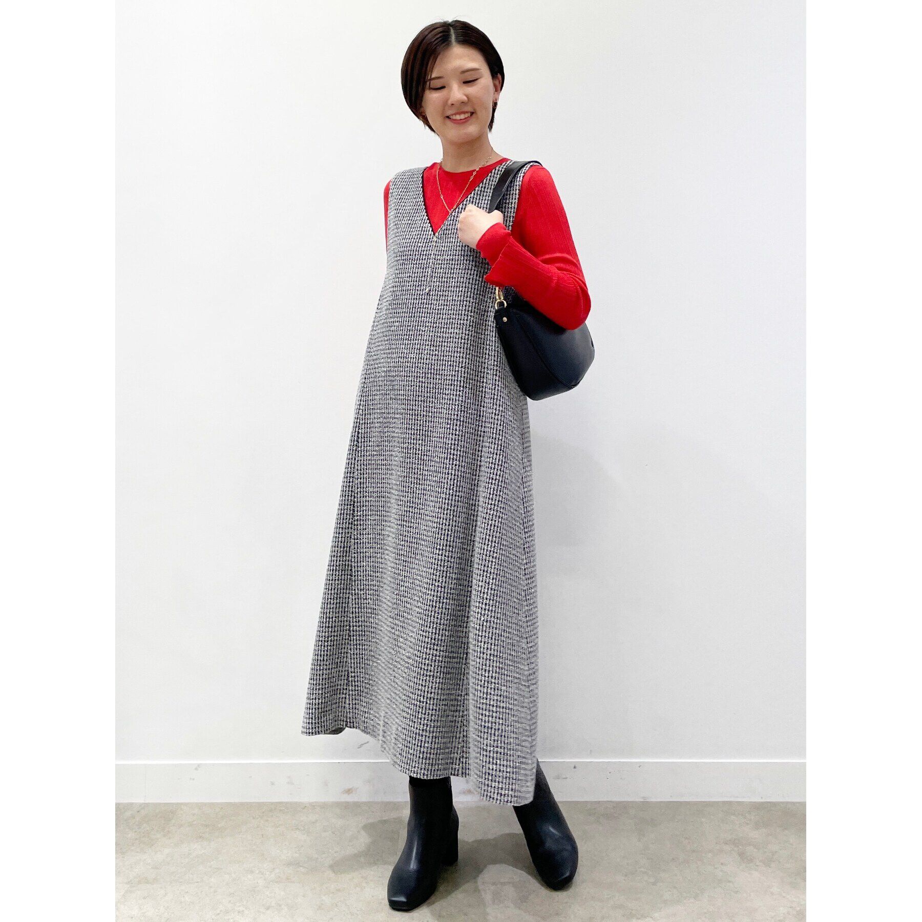 Reflect「【手洗い可】Aラインフレアジャンパードレス」|ワンピース|