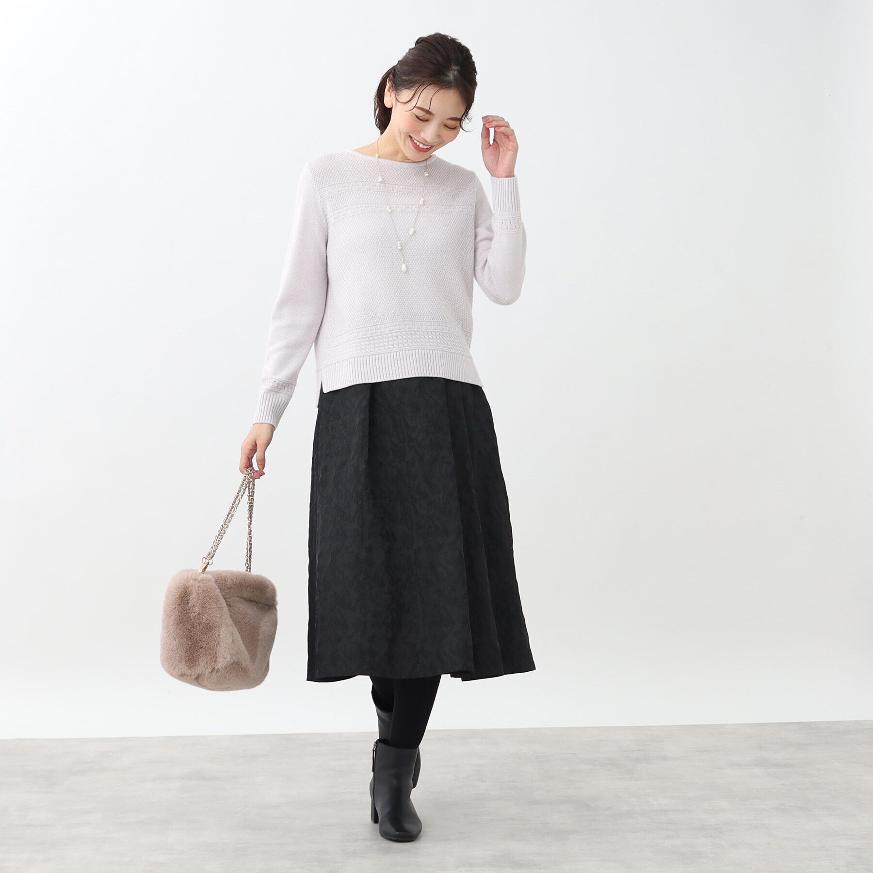 Reflect「【春SALE／手洗い可／すっきり細見え/コートインにおすすめ！】ラメニット」|ニット・セーター|