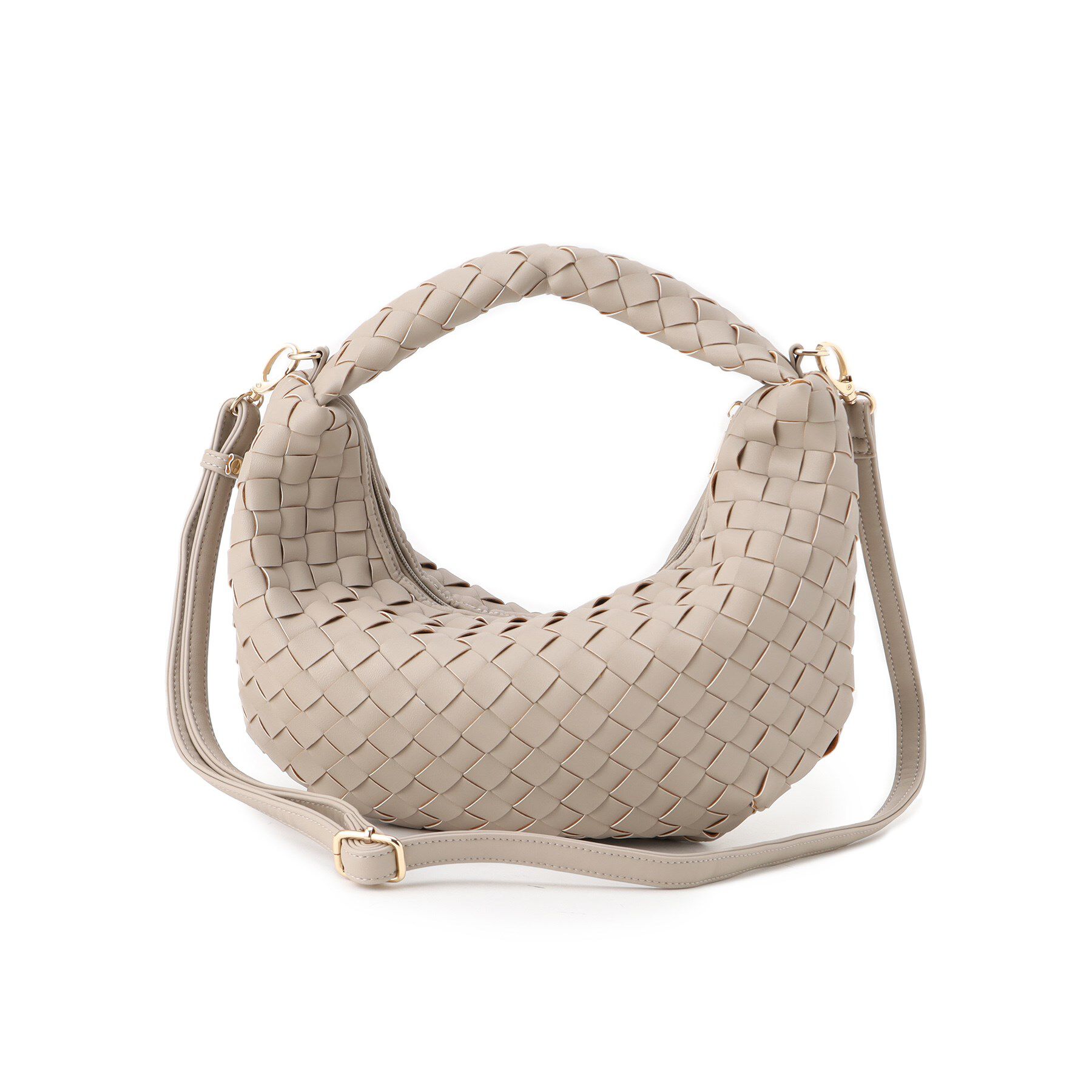 Reflect「【ショルダー付き／長財布も入る！】レザー調メッシュバッグ」|ハンドバッグ|