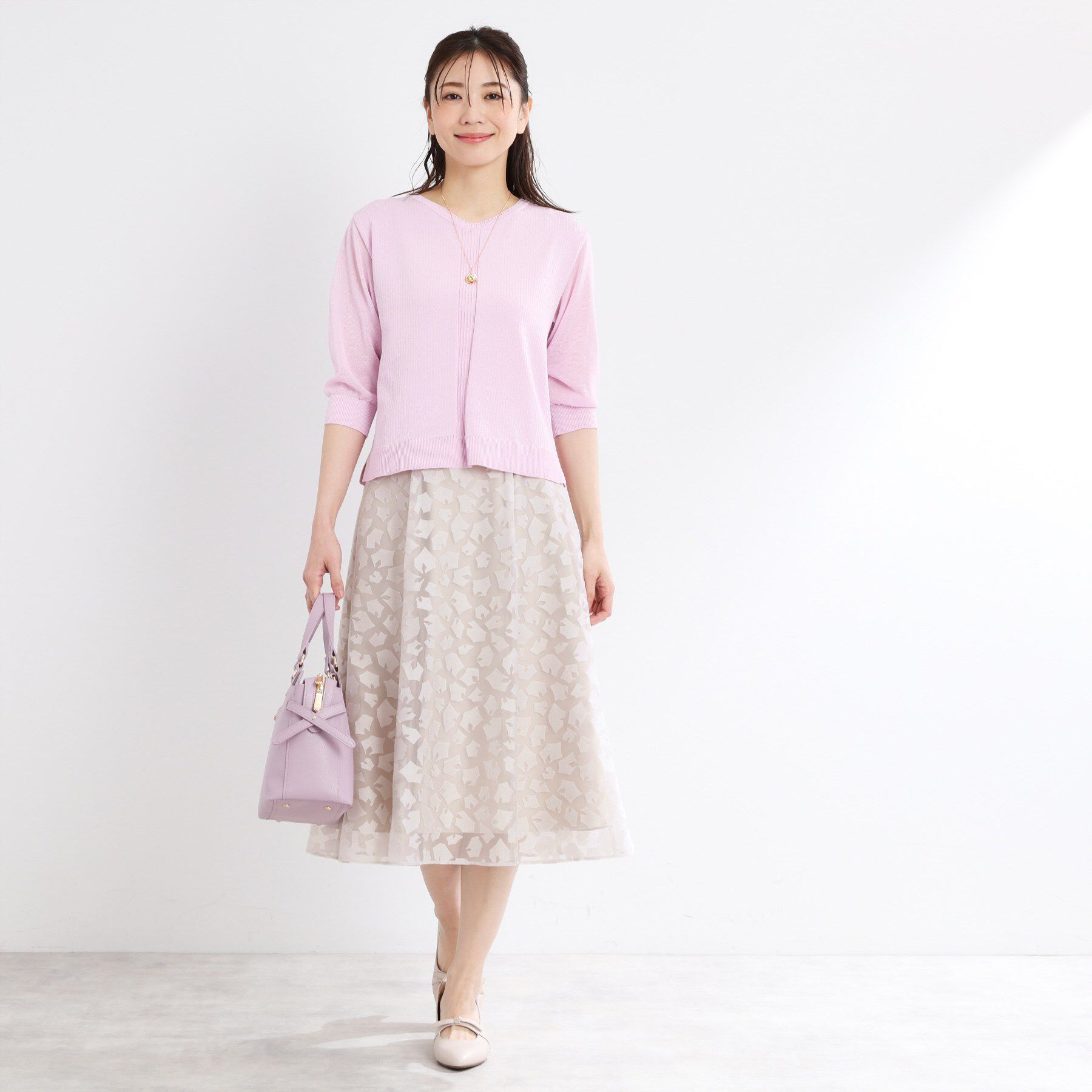 Reflect「【手洗い可】幾何柄オパールフレアスカート」|スカート|