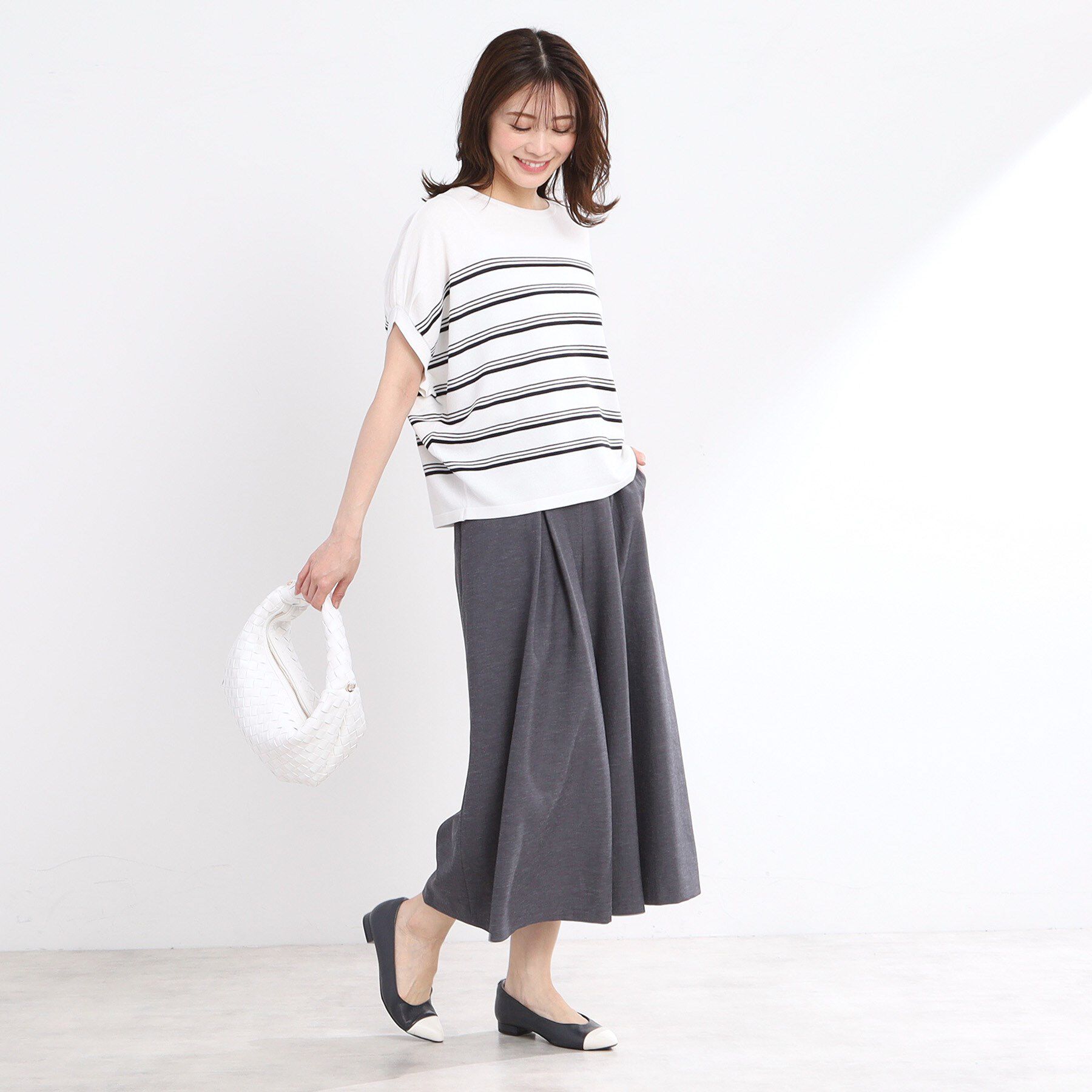 Reflect「【WEB先行カラーあり／手洗い可】スレッドボーダーニット」|ニット・セーター|