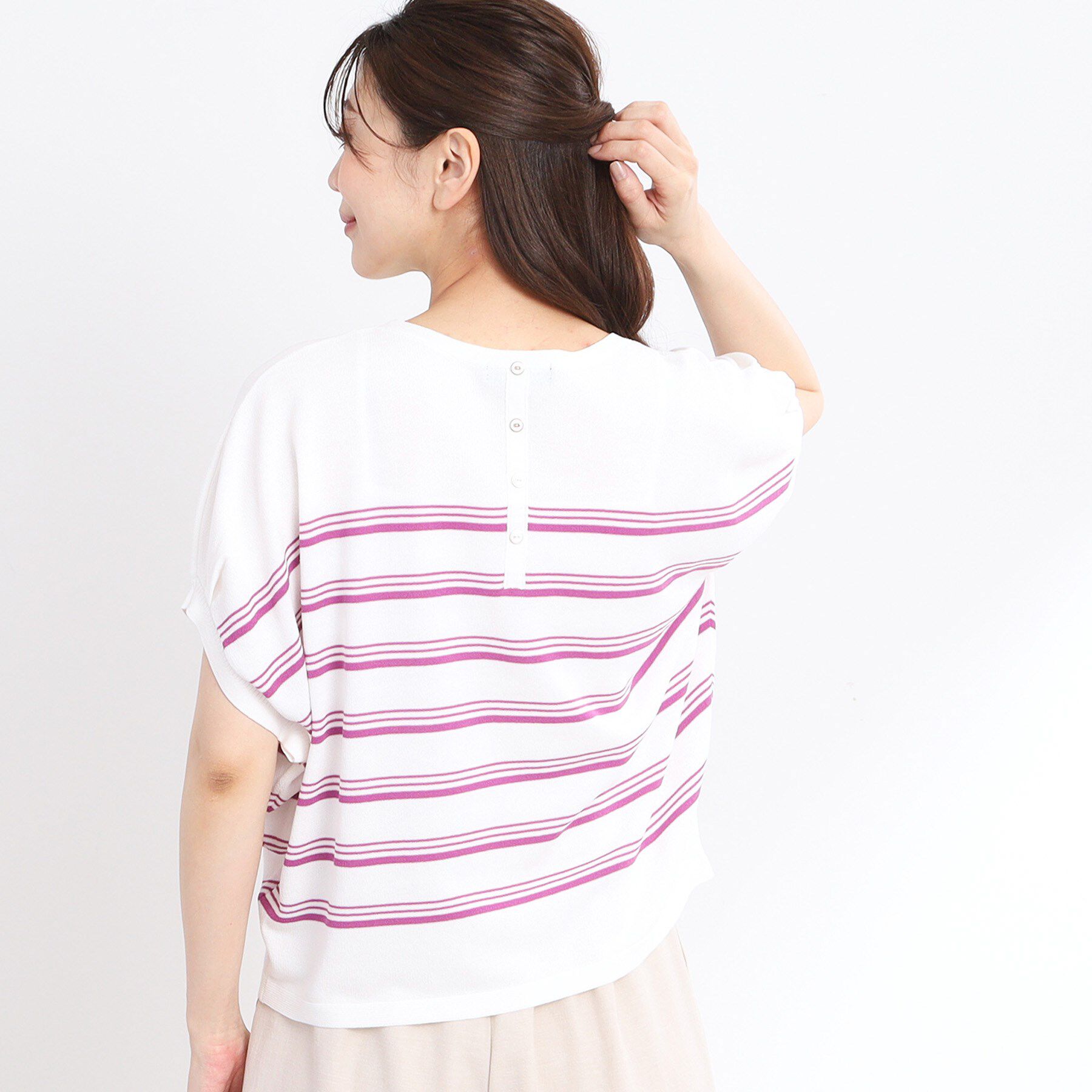 Reflect「【WEB先行カラーあり／手洗い可】スレッドボーダーニット」|ニット・セーター|