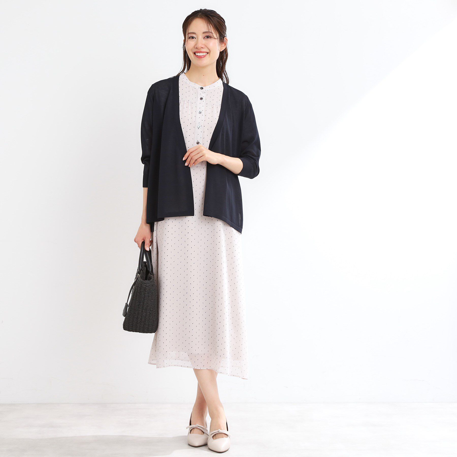 Reflect「【WEB先行カラーあり／手洗い可】涼しげスリットカーディガン」|カーディガン|