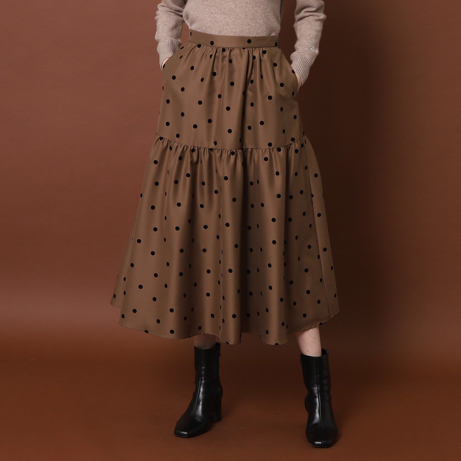 DRESSTERIOR「フロッキードットタフタスカート」|スカート|