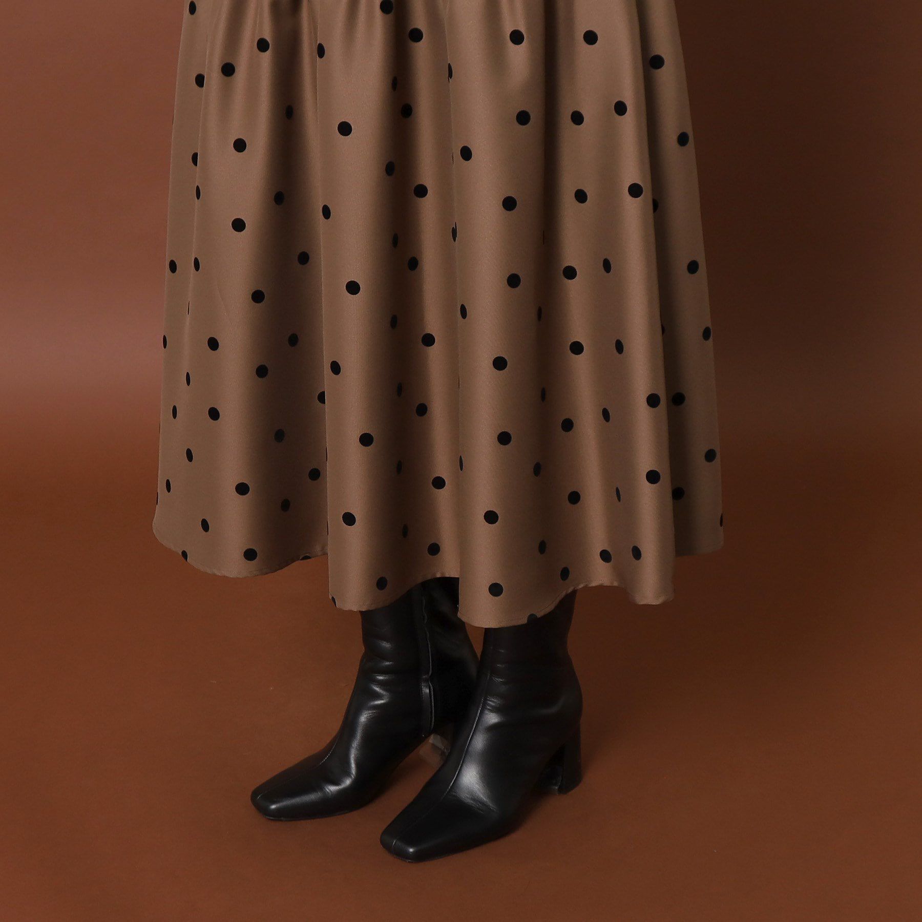 DRESSTERIOR「フロッキードットタフタスカート」|スカート|