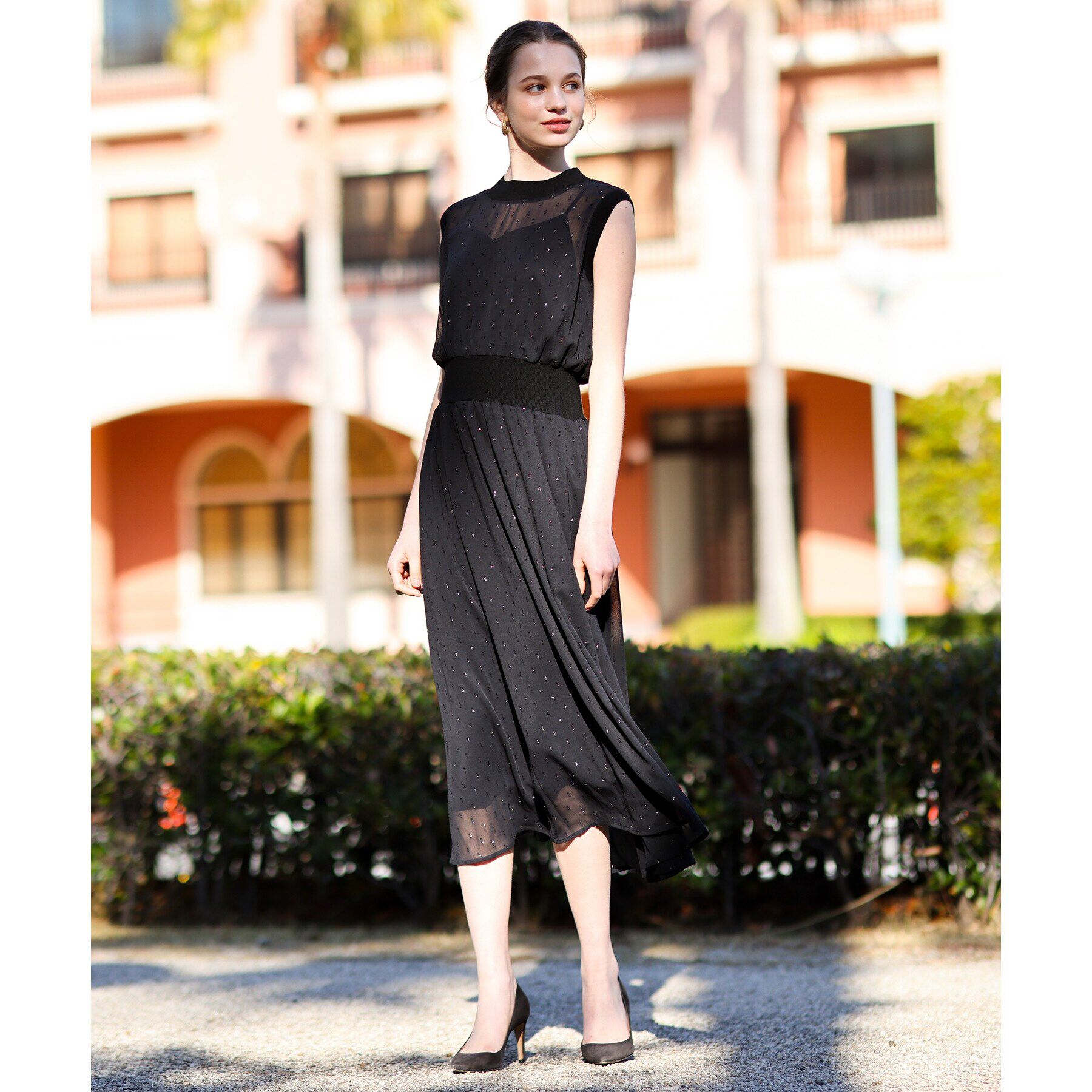 DRESSTERIOR「◆【通勤・行事対応可能/洗える】フィルムドットワンピース」|ワンピース|