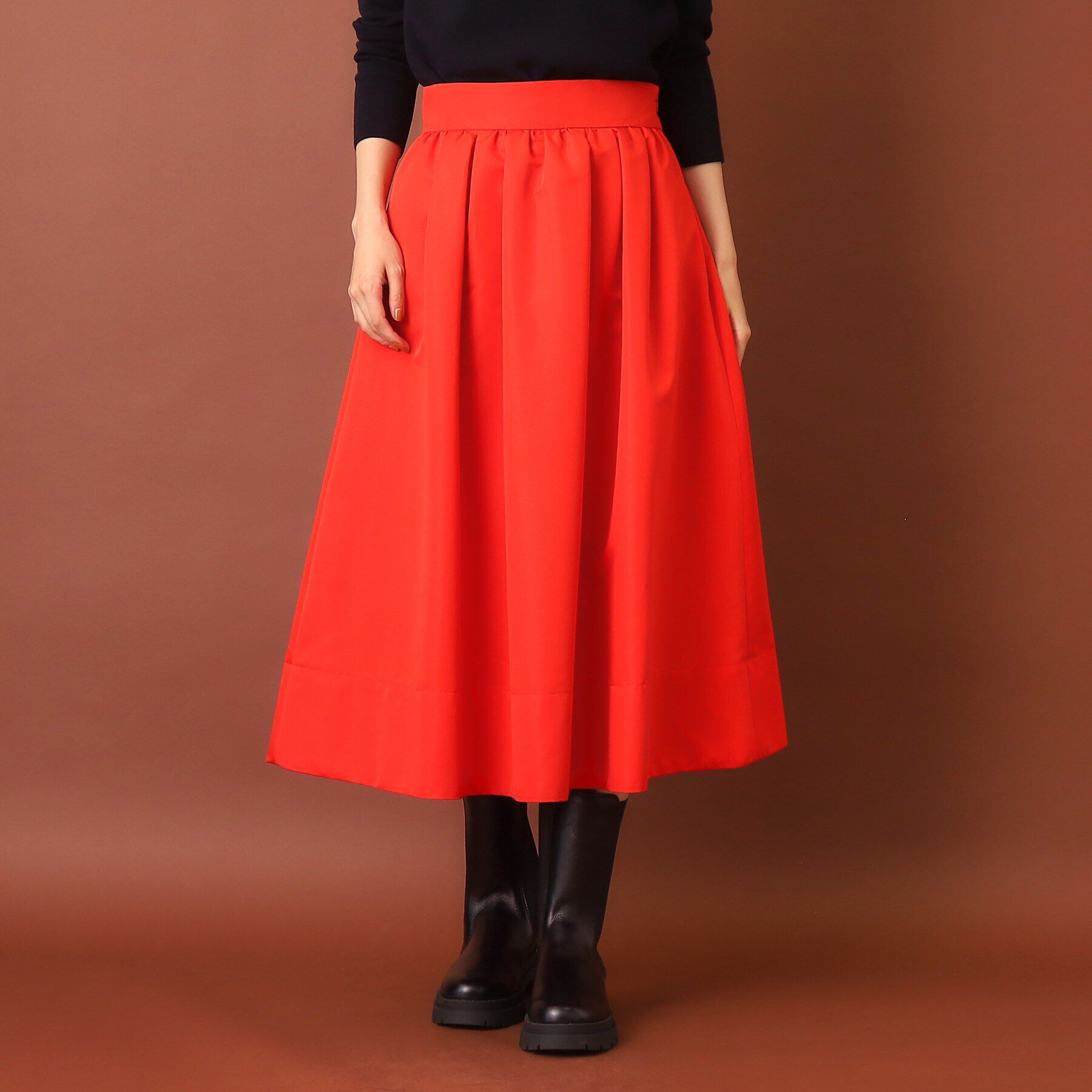 DRESSTERIOR「【大人百花冬号掲載　モデル美香さん着用】タックボリュームスカート」|スカート|オレンジ(067)