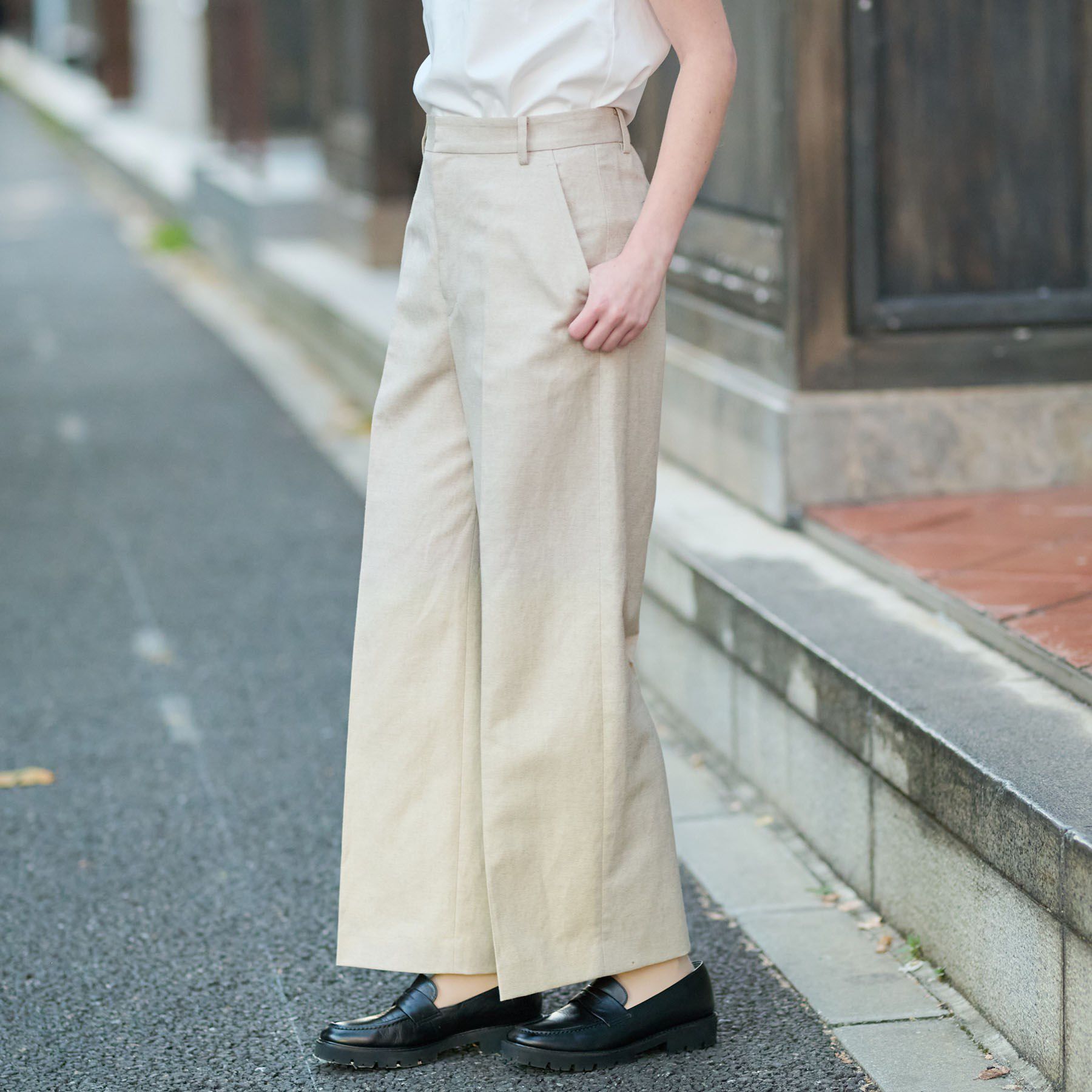 DRESSTERIOR「【美シルエット／洗える】リネンブレンドワイドパンツ」|その他|
