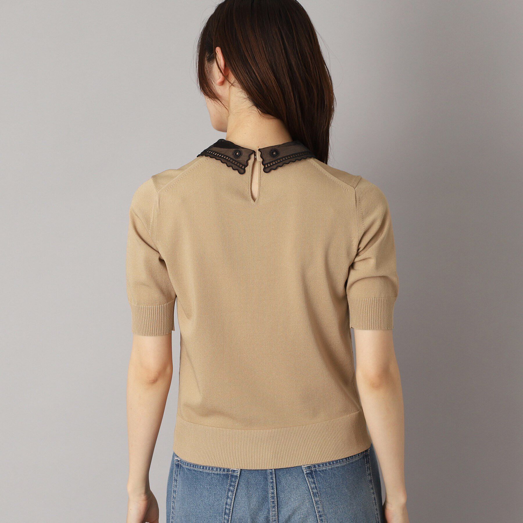 DRESSTERIOR「【洗える／2WAY】エンブロイダリーカラーニット」|ニット・セーター|