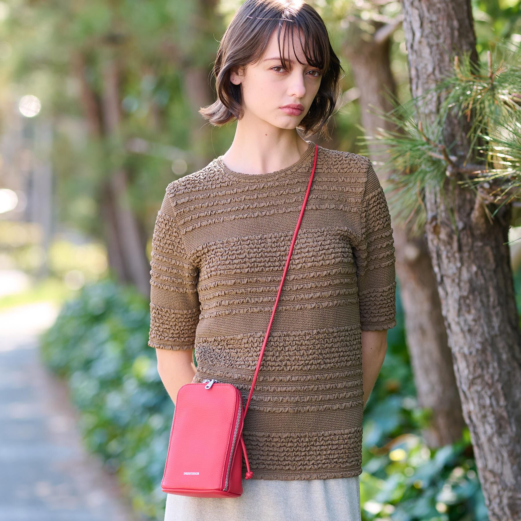 DRESSTERIOR「【洗える/伸縮性】フリルジャージTシャツ」|Tシャツ・カットソー|