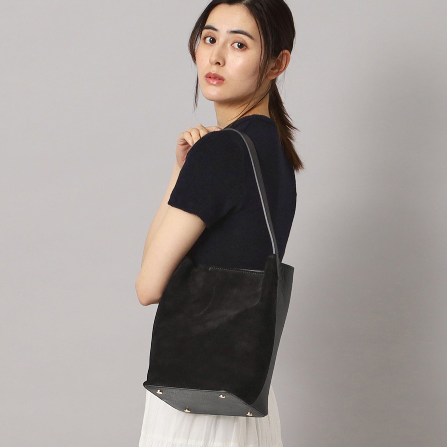 DRESSTERIOR「AULENTTI（オウレンティ）【別注】ワンハンドル スウェードコンビバッグ」|ショルダー・メッセンジャー|