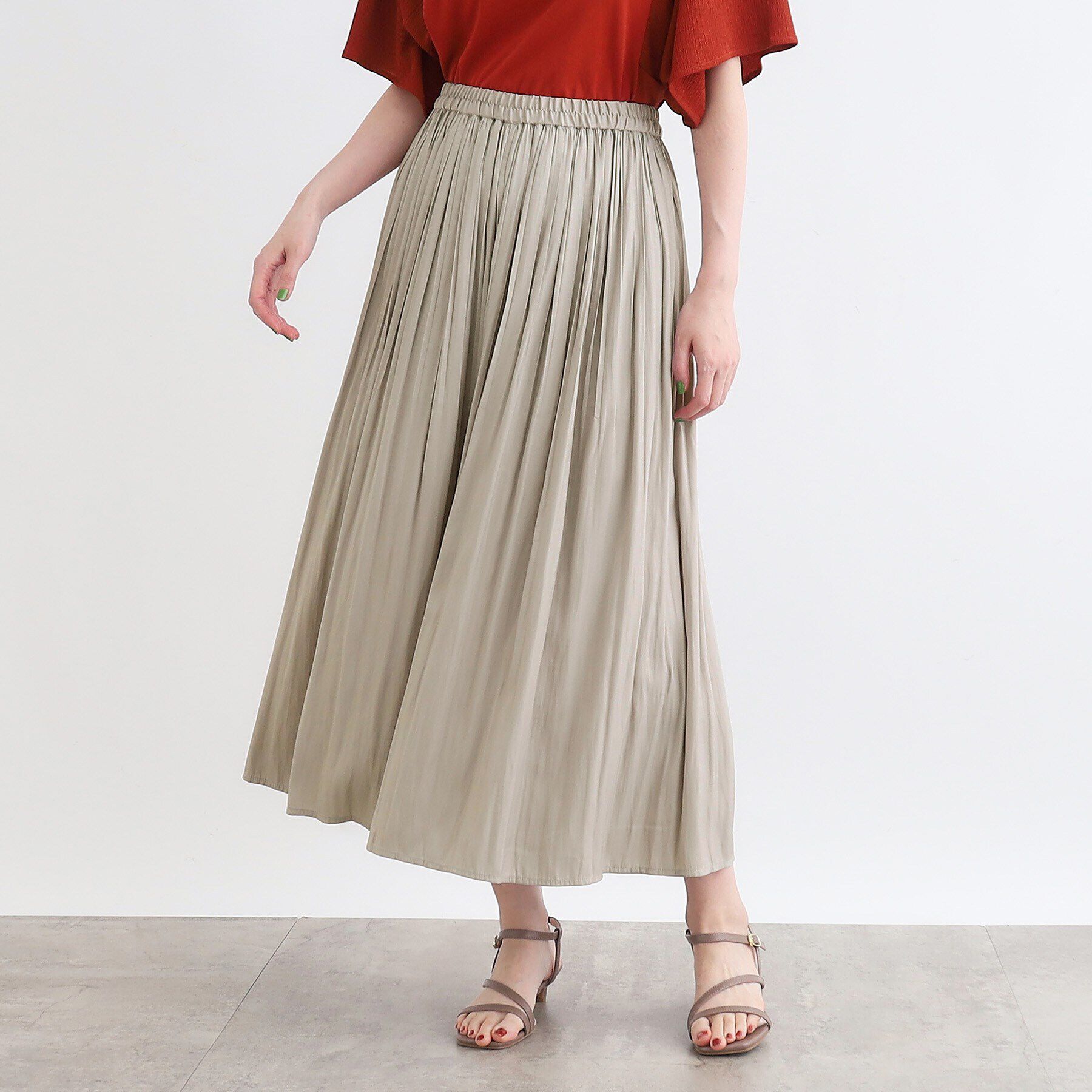 grove「割線風プリーツスカーチョ」|その他|グレージュ(050)