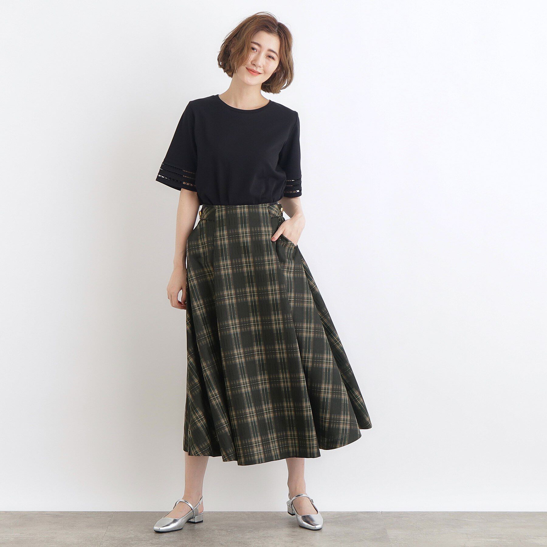 grove「クラシカルタックフレアスカート」|スカート|