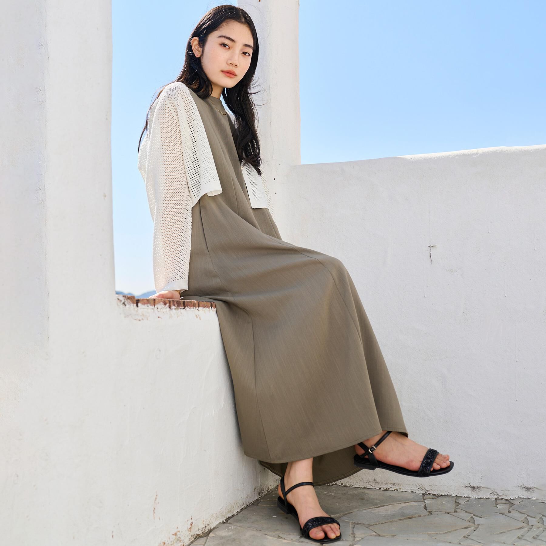 grove「【品よく着こなす、大人のワークスタイル】ワークジャケット&times;ワンピースセット」|ワンピース|