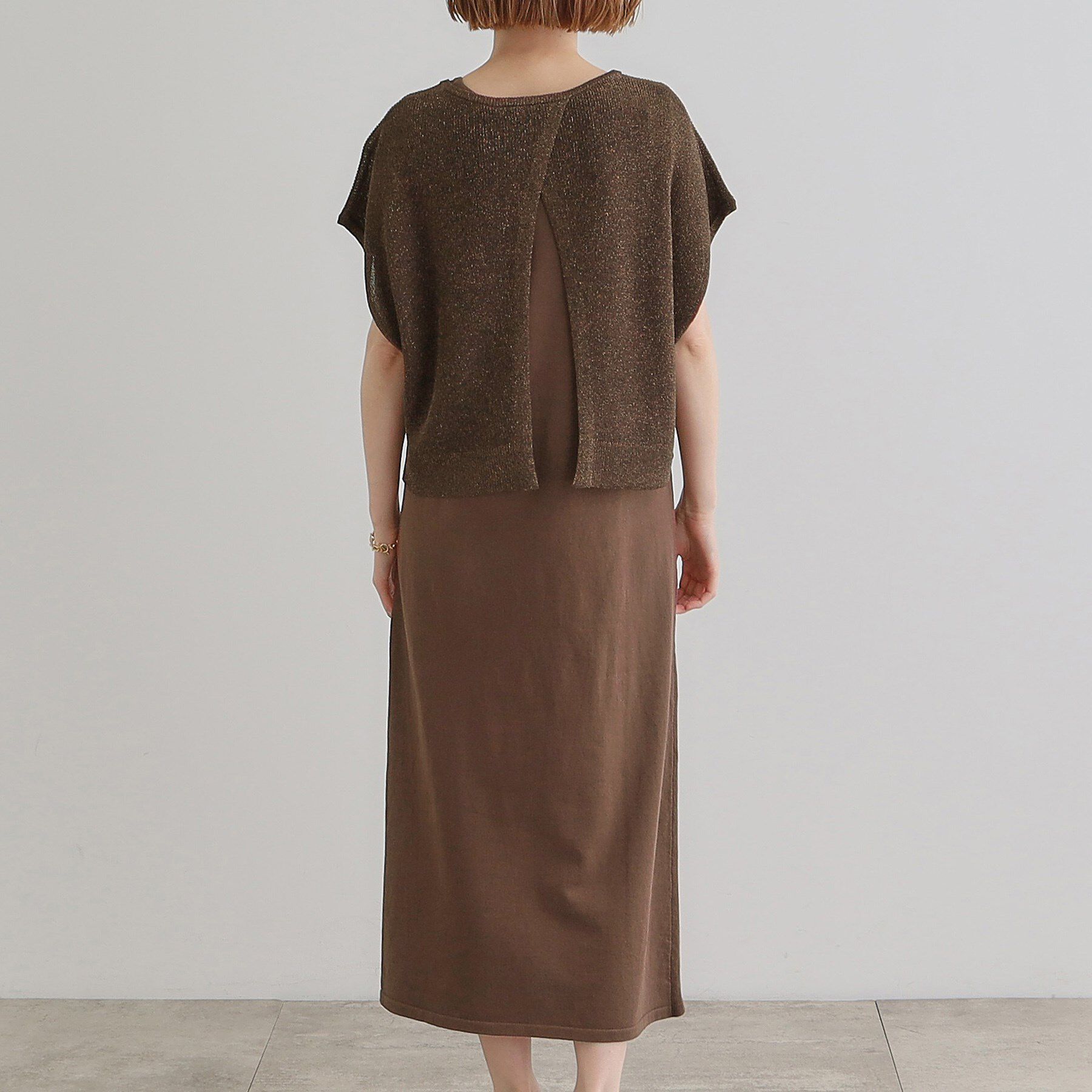 grove「ラメベスト&times;ニットワンピースSET」|ワンピース|