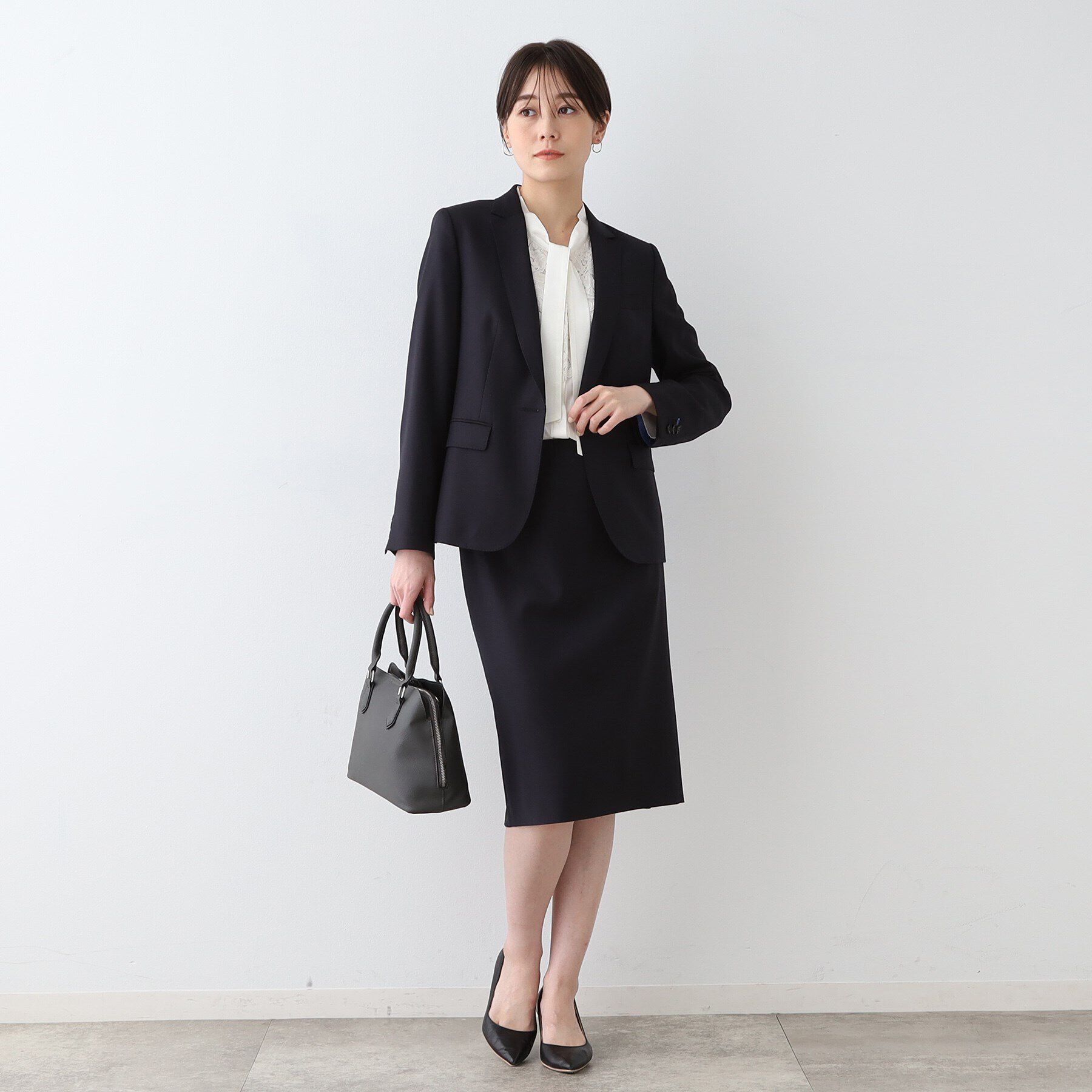 INDIVI「【日本製／インポート素材】ウールストレッチ テーラードカラージャケット」|スーツ|