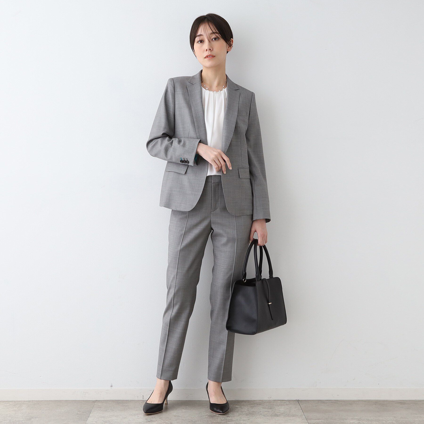 INDIVI「【日本製／インポート素材】ウールストレッチ テーラードカラージャケット」|スーツ|