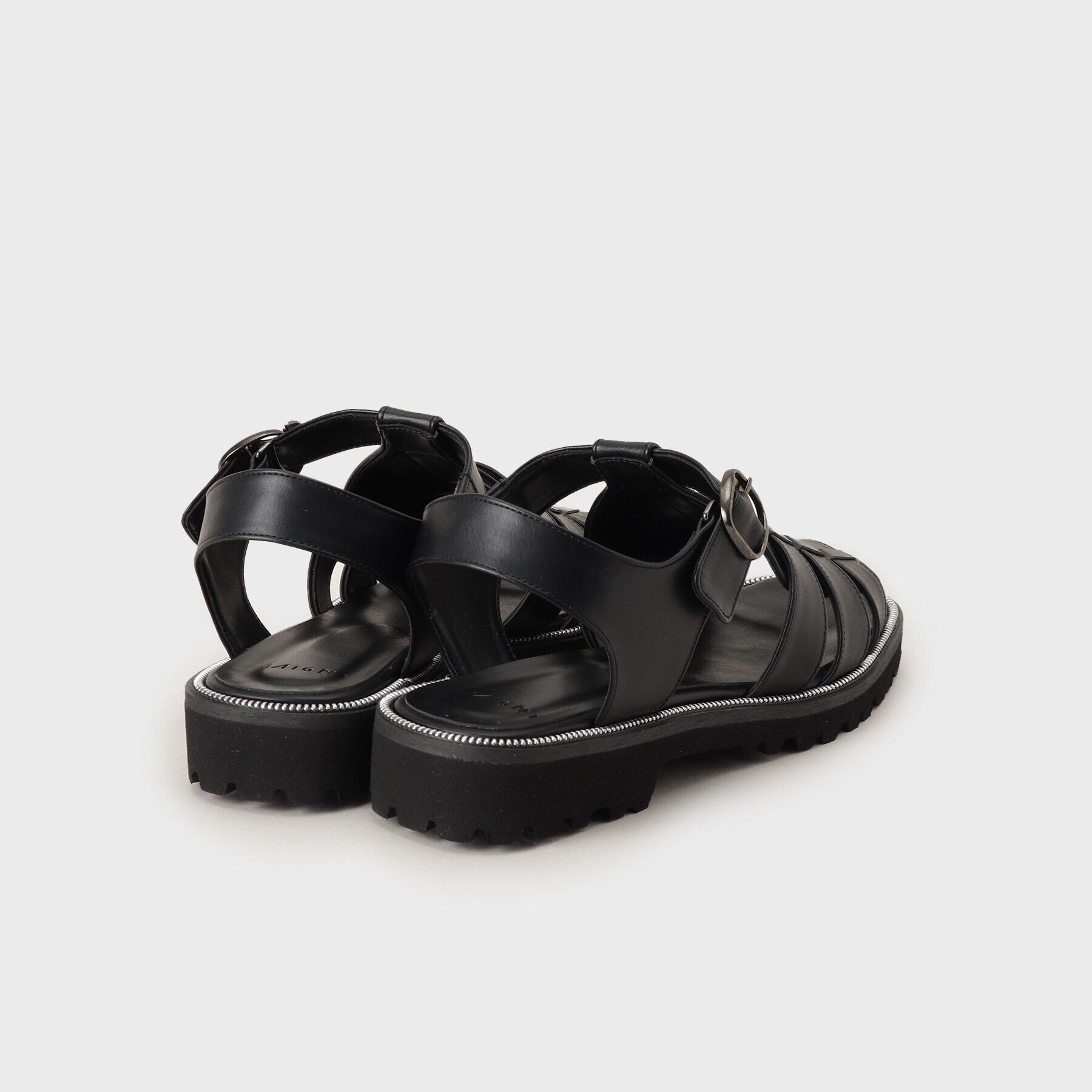 INDIVI「【合皮】グルカフラットサンダル」|サンダル|