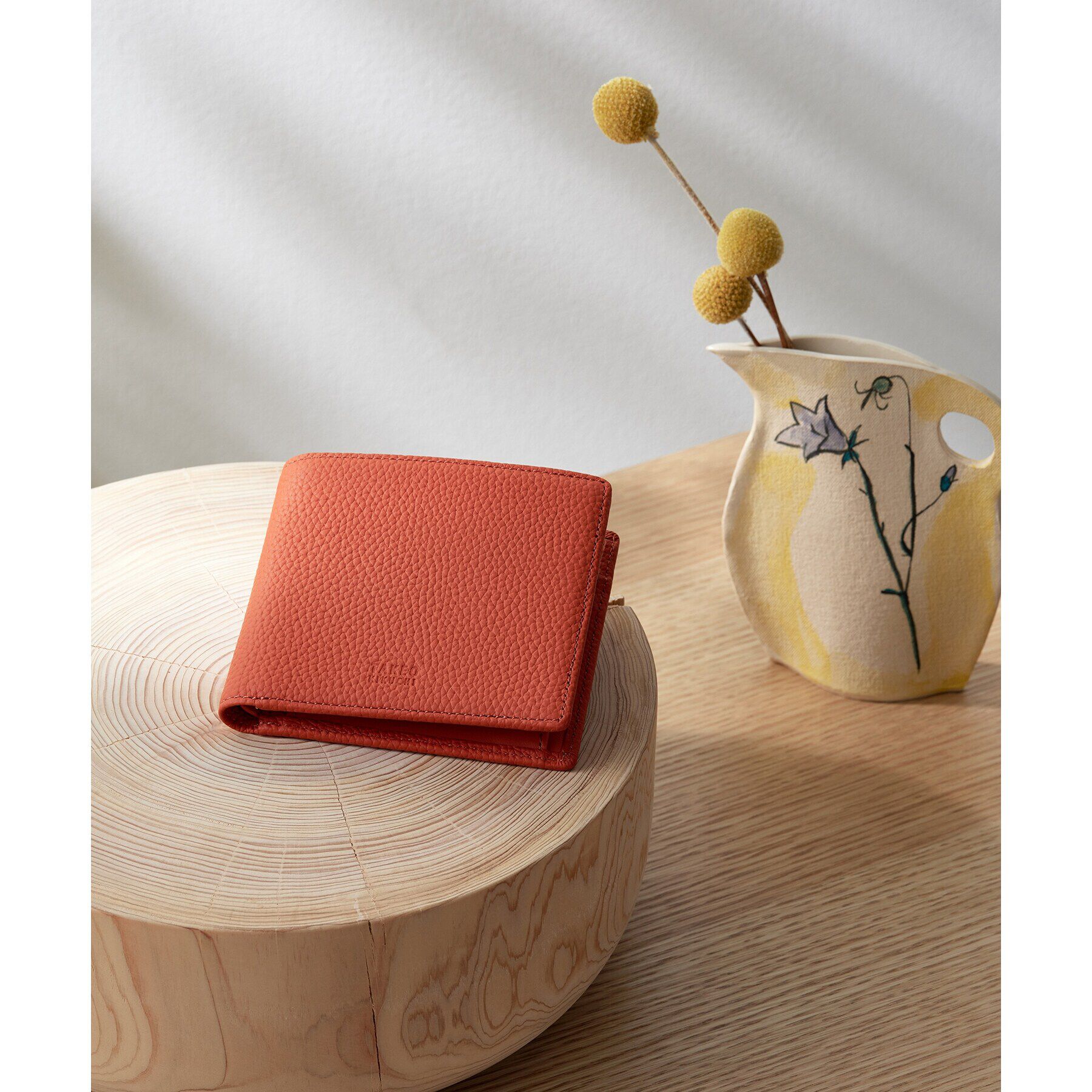 TAKEO KIKUCHI「ソフトシュリンクレザー 二つ折り財布」|財布|オレンジ(068)