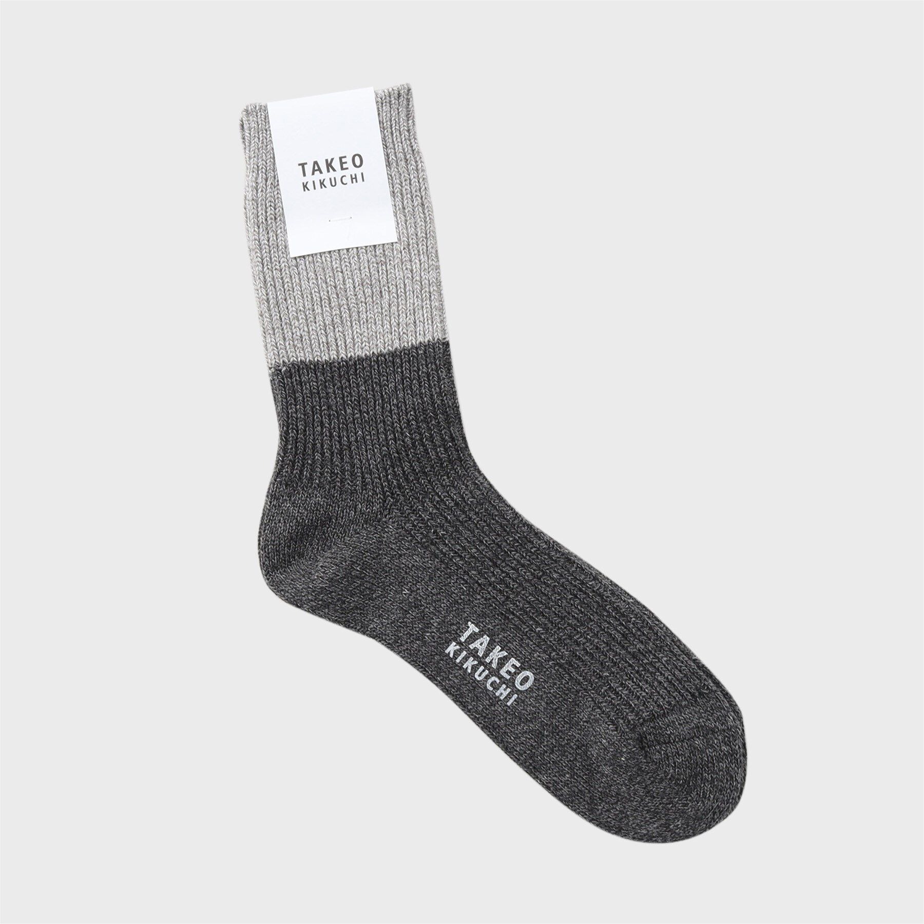 TAKEO KIKUCHI「カラーブロッククルーソックス」|ソックス|グレー(512)