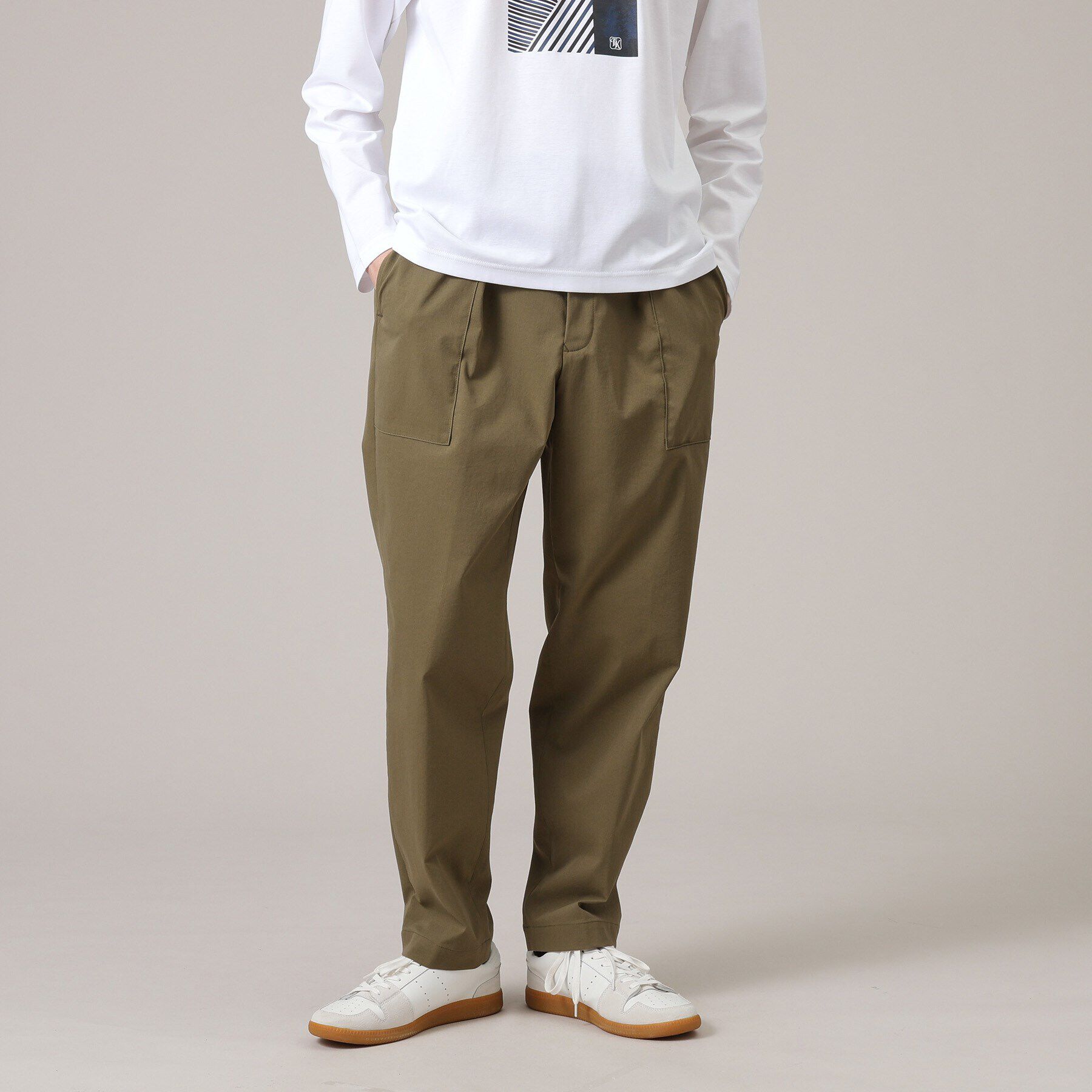 TAKEO KIKUCHI「ベイカー イージーパンツ」|その他|オリーブグリーン(0