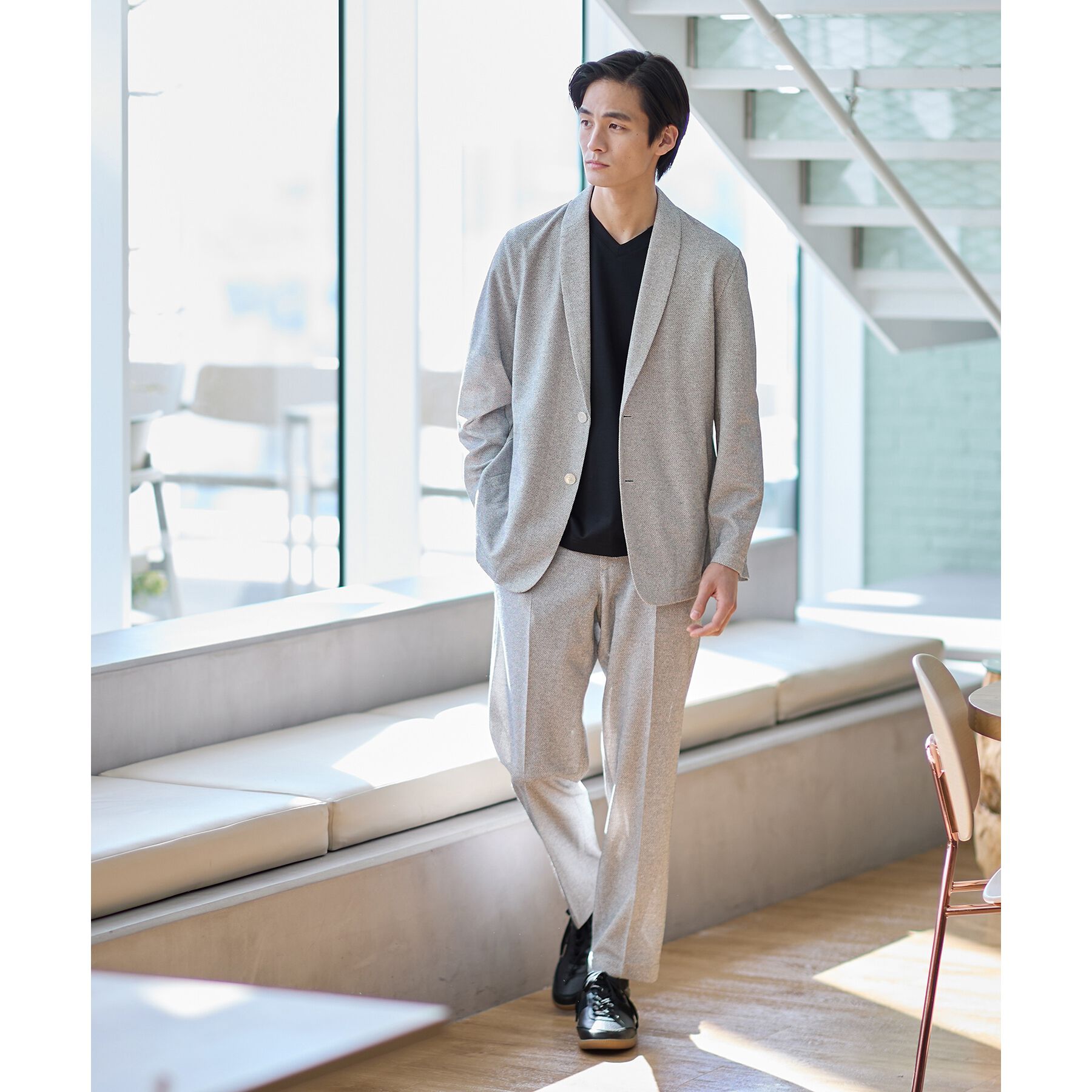 TAKEO KIKUCHI「【抗菌防臭】尾州リネンブレンド ドビーメッシュ カーディガン」|カーディガン|