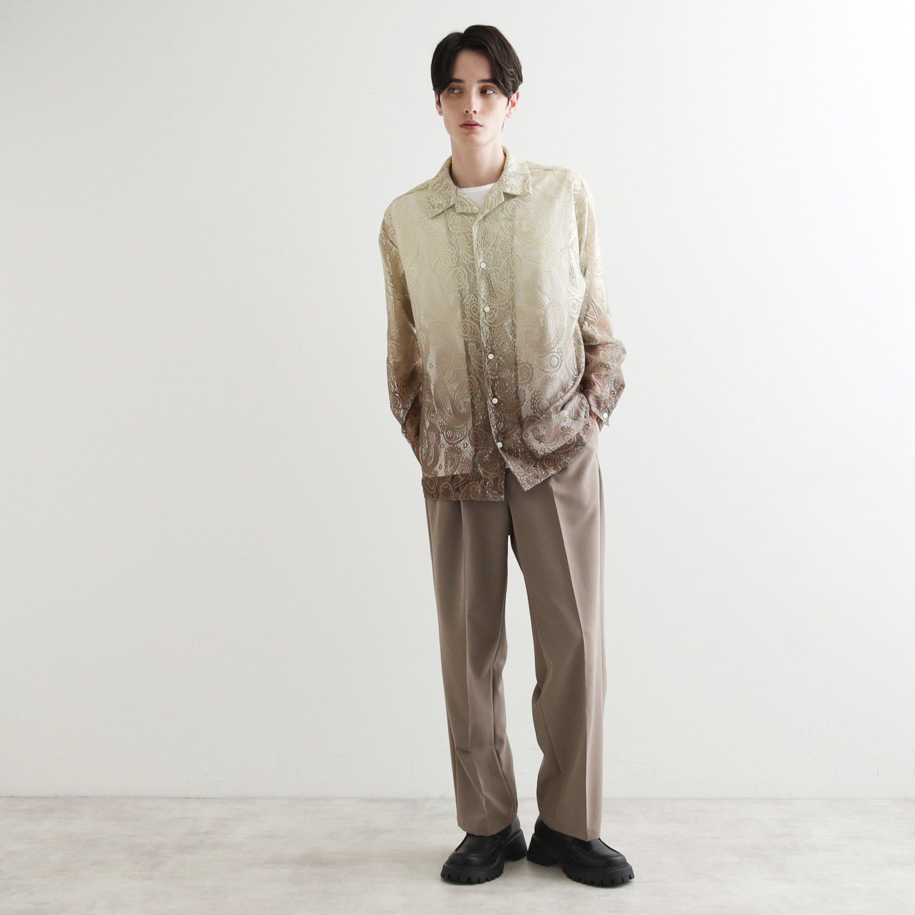 tk.TAKEO KIKUCHI「グラデペイズリーレースシャツ」|シャツ・ブラウス|