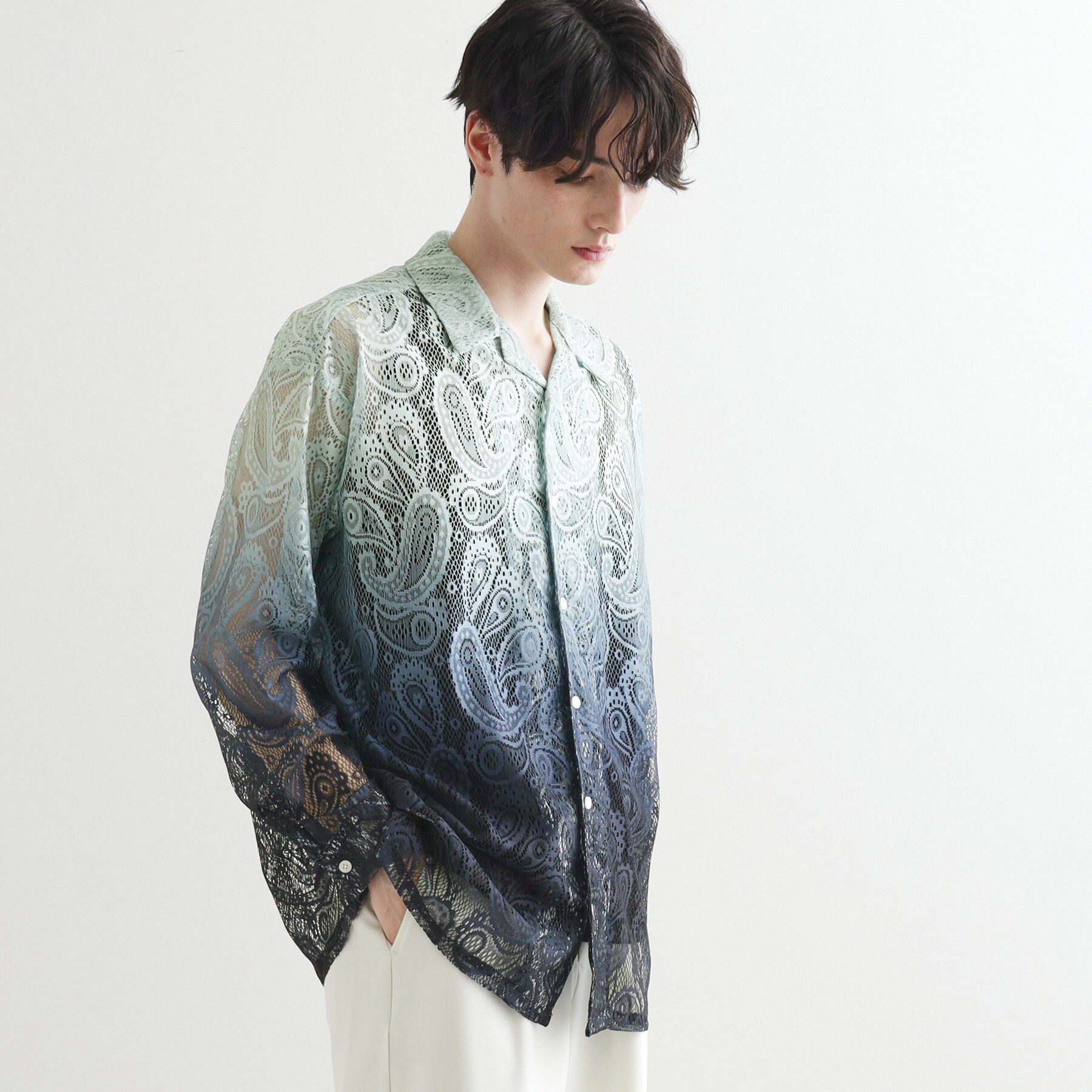 tk.TAKEO KIKUCHI「グラデペイズリーレースシャツ」|シャツ・ブラウス|