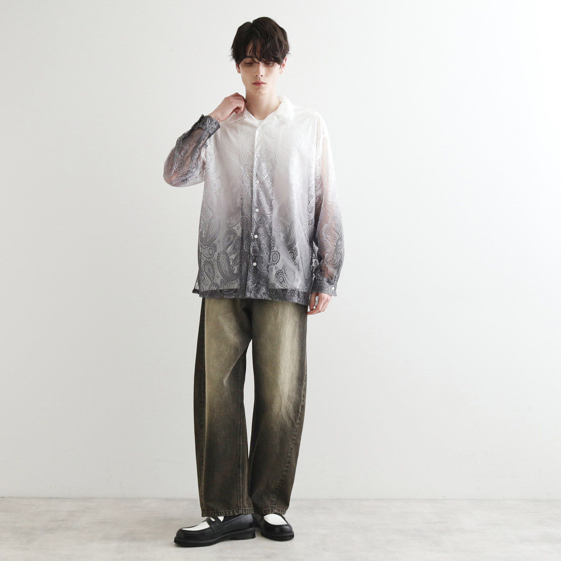 tk.TAKEO KIKUCHI「グラデペイズリーレースシャツ」|シャツ・ブラウス|