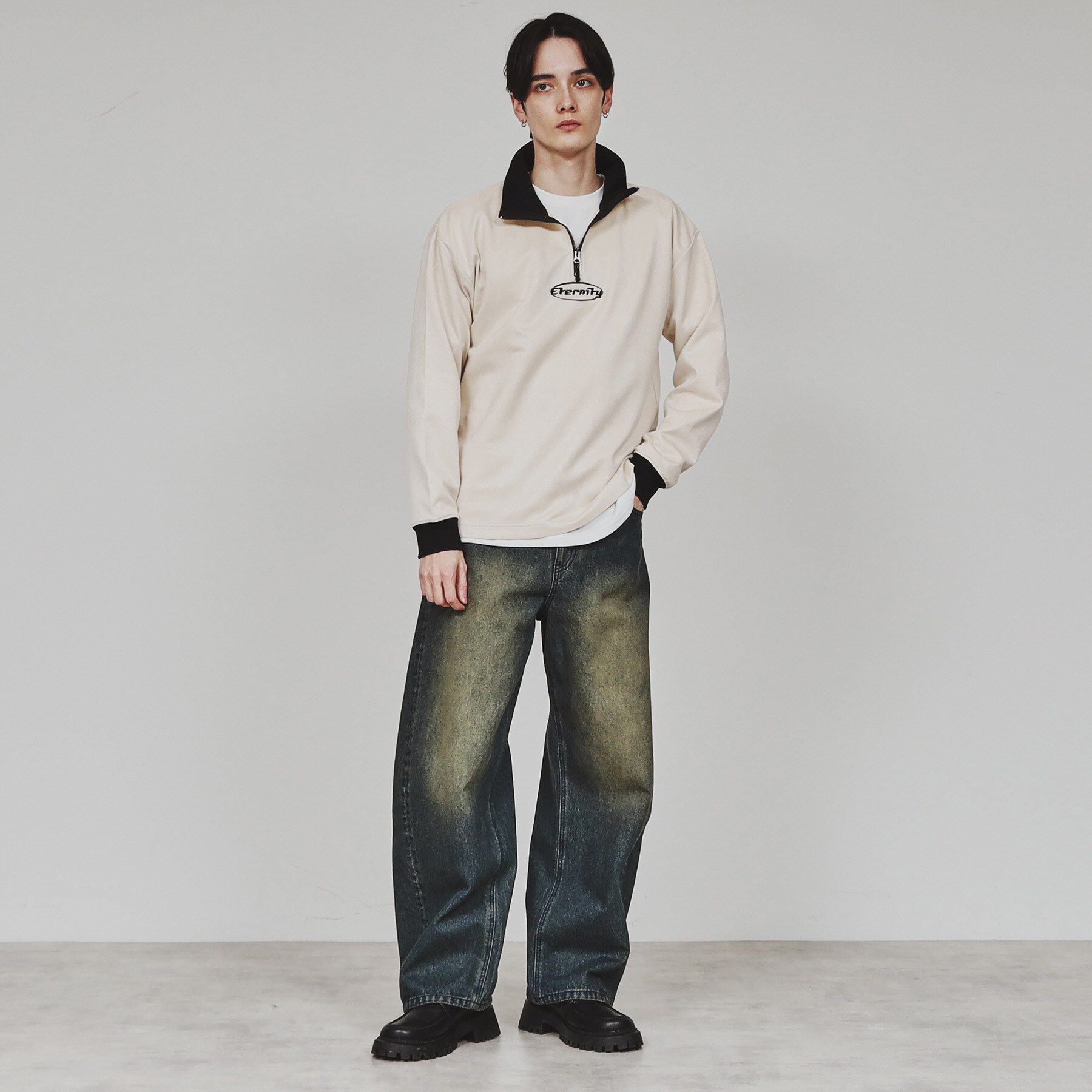 tk.TAKEO KIKUCHI「ポンチスエードハーフジップ」|Tシャツ・カットソー|