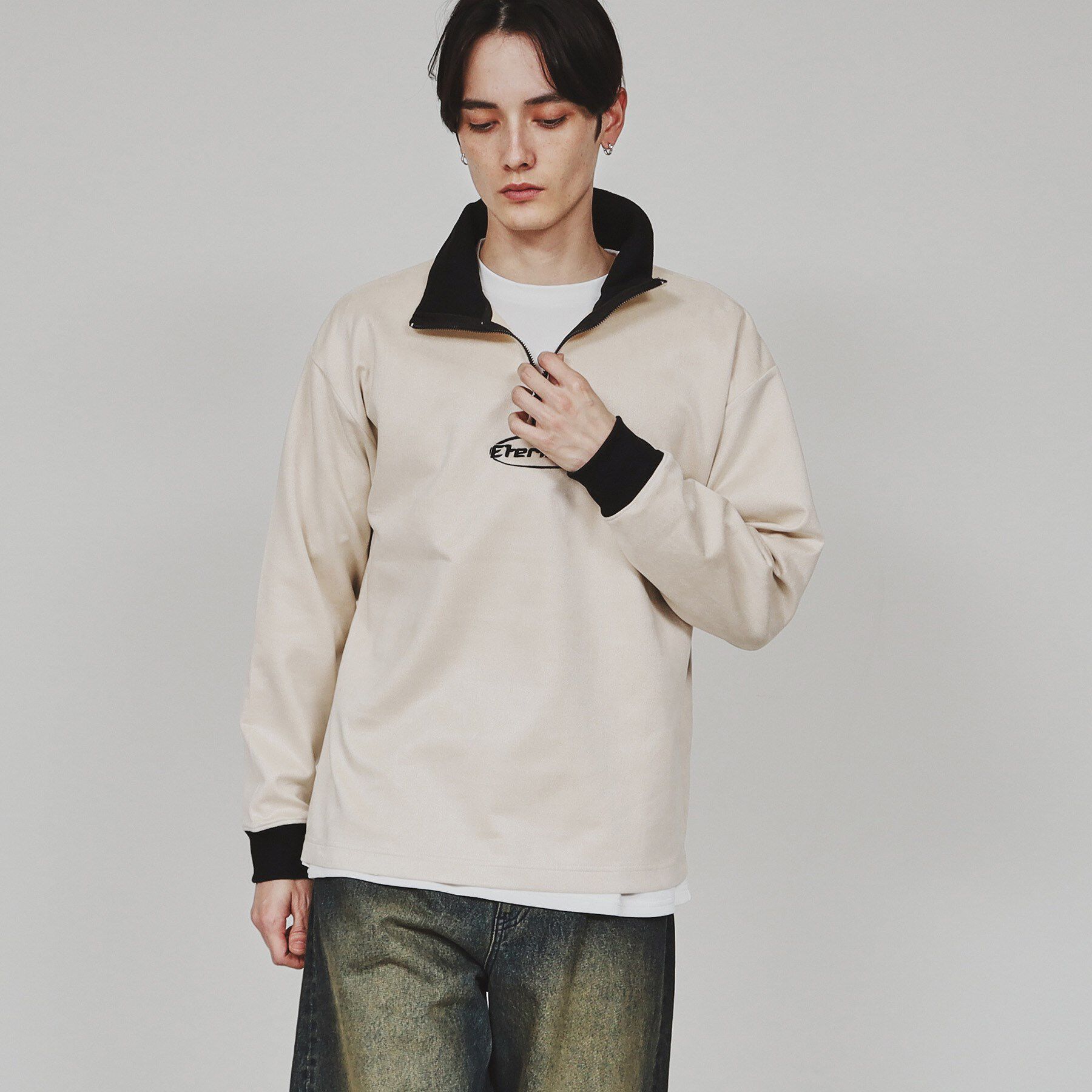 tk.TAKEO KIKUCHI「ポンチスエードハーフジップ」|Tシャツ・カットソー|