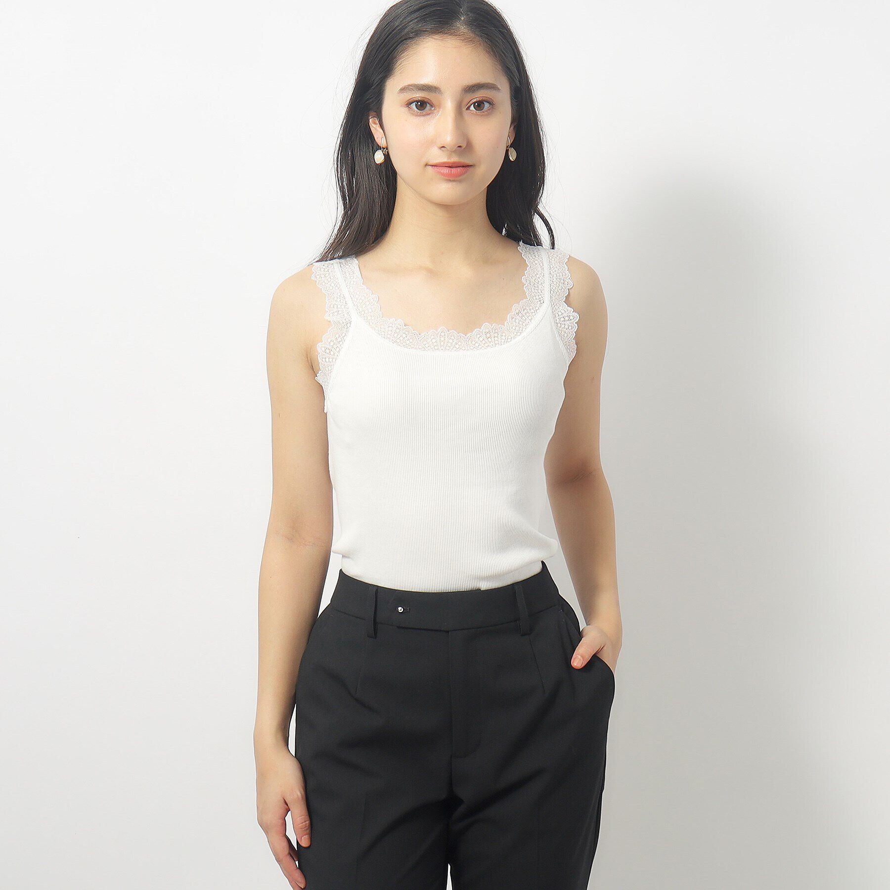 index「前後2way レースタンクトップ【洗濯機洗い可】」|キャミソール|