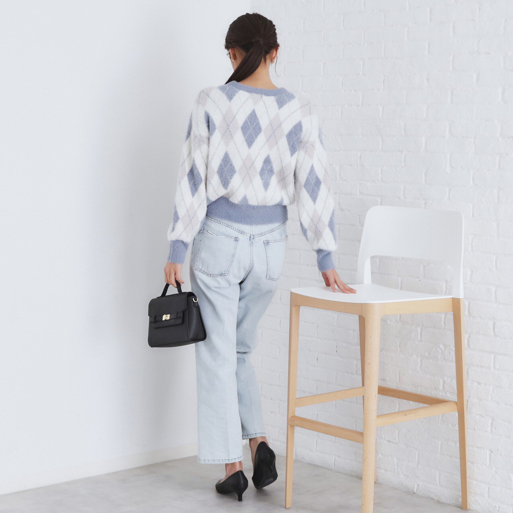 index「アーガイルチェックフェザーニット【洗濯機洗い可】」|ニット・セーター|