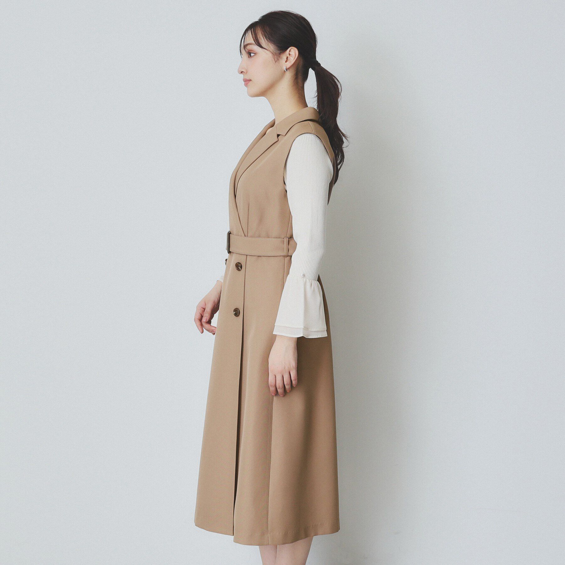 index「衿付きトレンチワンピース【洗濯機洗い可/防シワ/イージーアイロン】」|ワンピース|