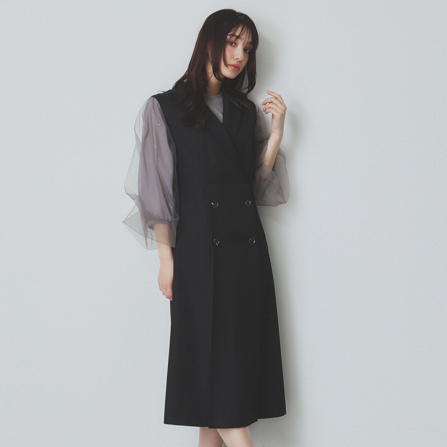 index「衿付きトレンチワンピース【洗濯機洗い可/防シワ/イージーアイロン】」|ワンピース|