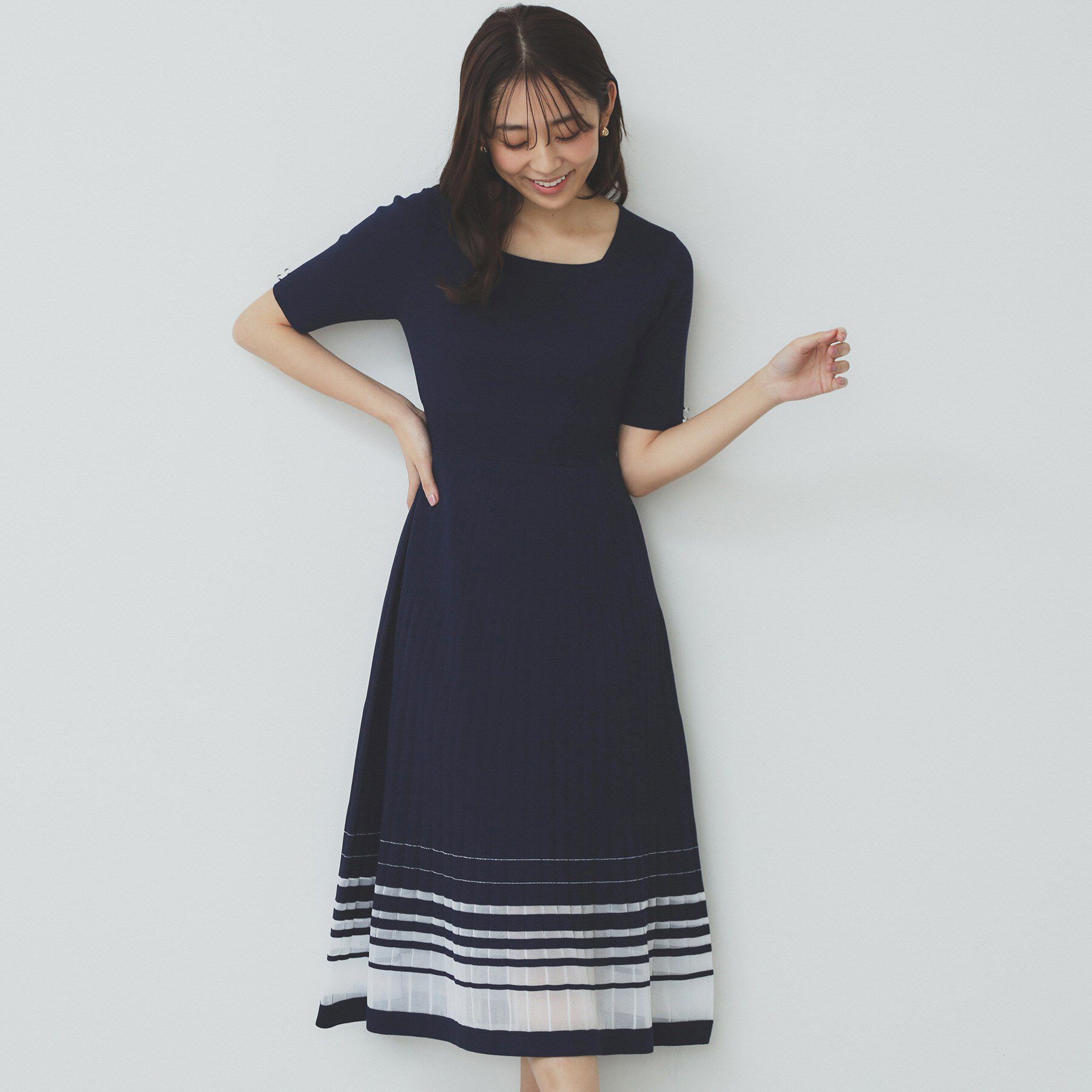 index「シアーラインニットワンピース【UV/洗濯機洗い可】」|ワンピース|