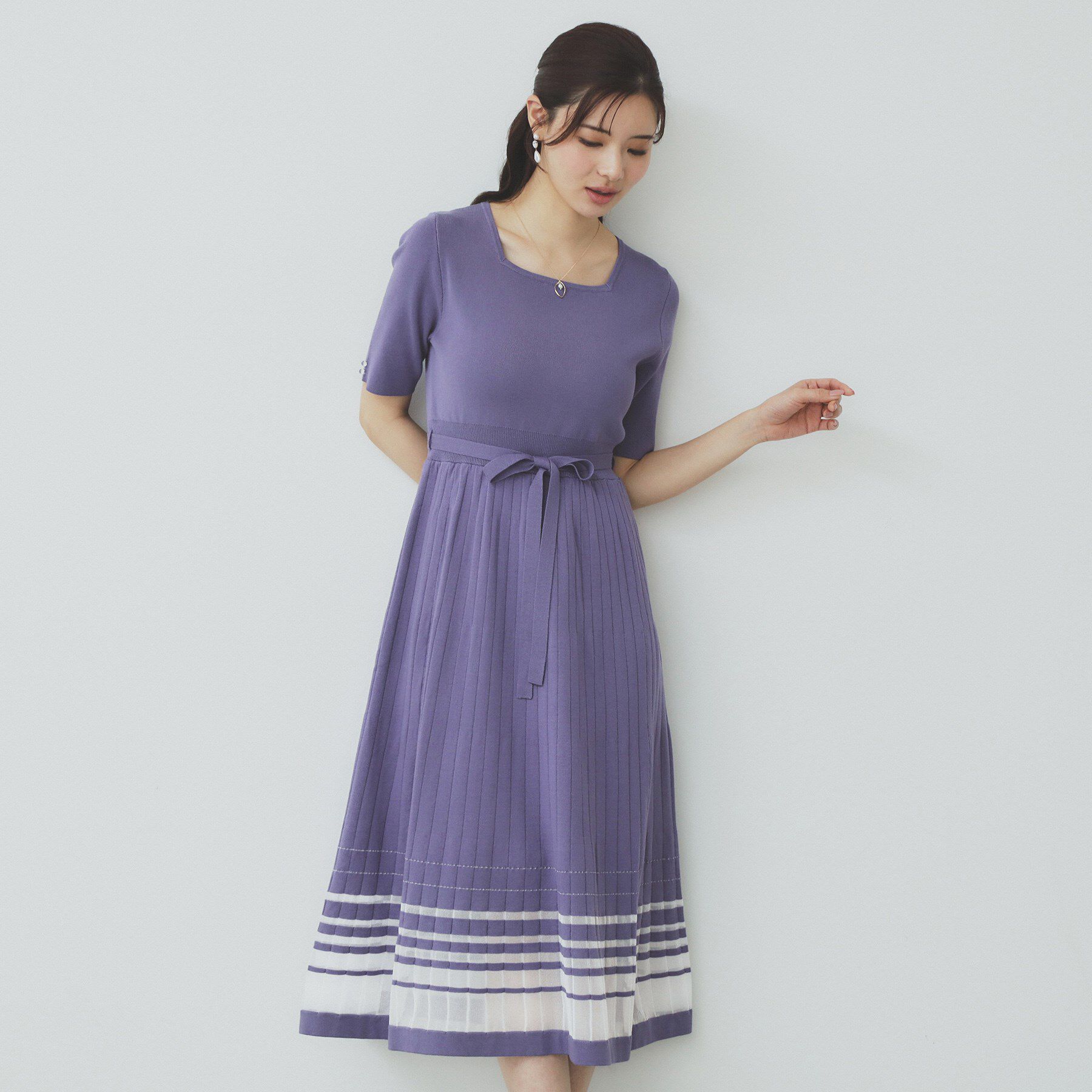 index「シアーラインニットワンピース【UV/洗濯機洗い可】」|ワンピース|