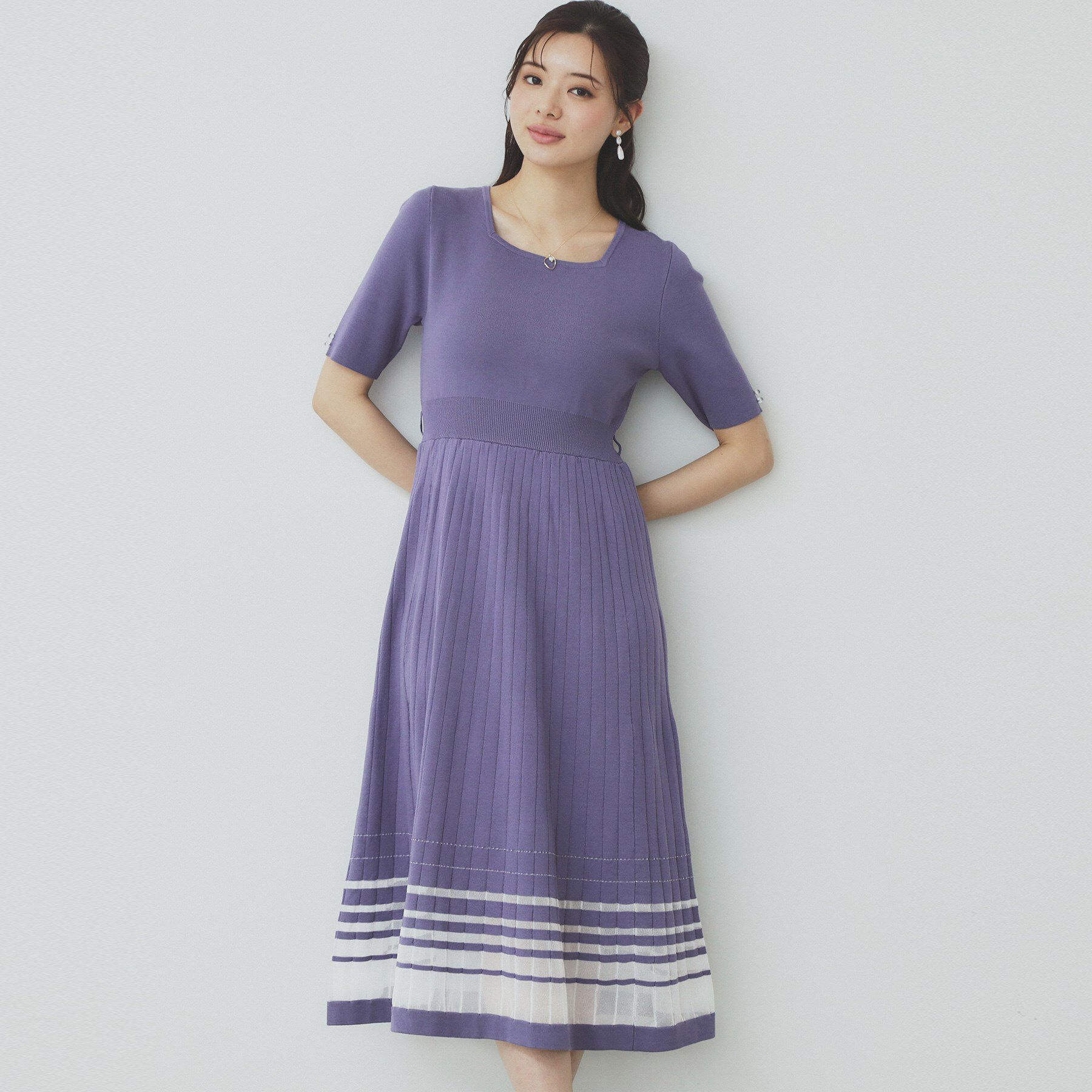 index「シアーラインニットワンピース【UV/洗濯機洗い可】」|ワンピース|