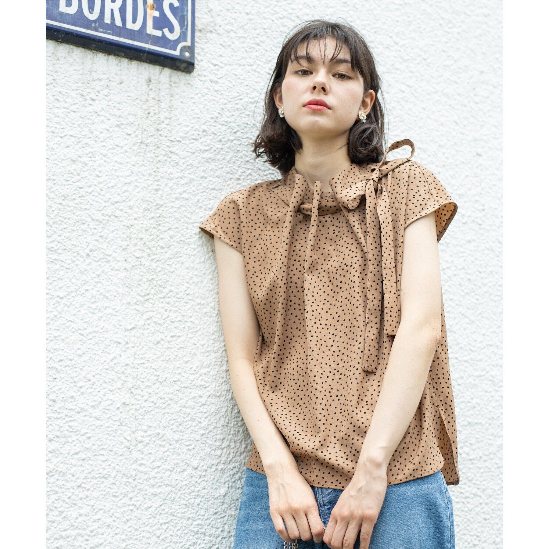 OPAQUE.CLIP「ドットボウタイブラウス【洗濯機洗い可】」|シャツ・ブラウス|