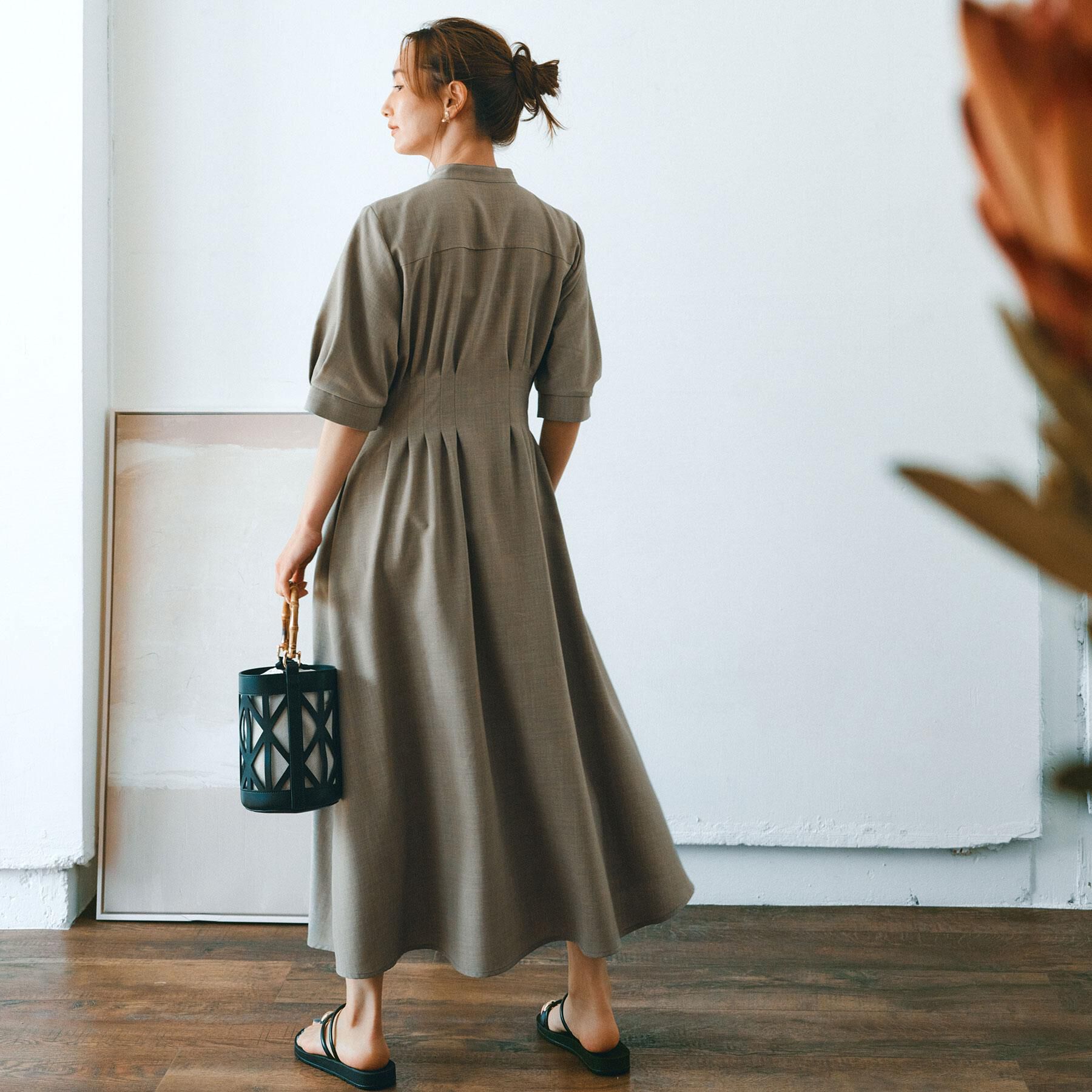 OPAQUE.CLIP「【2WAY】バンブーハンドルデザインショルダーバッグ」|ハンドバッグ|