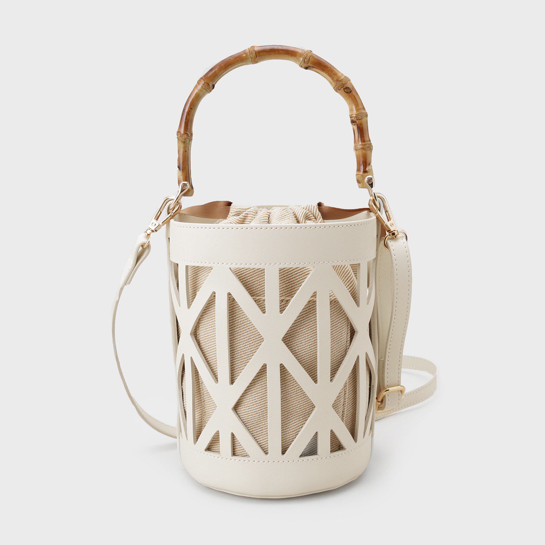 OPAQUE.CLIP「【2WAY】バンブーハンドルデザインショルダーバッグ」|ハンドバッグ|