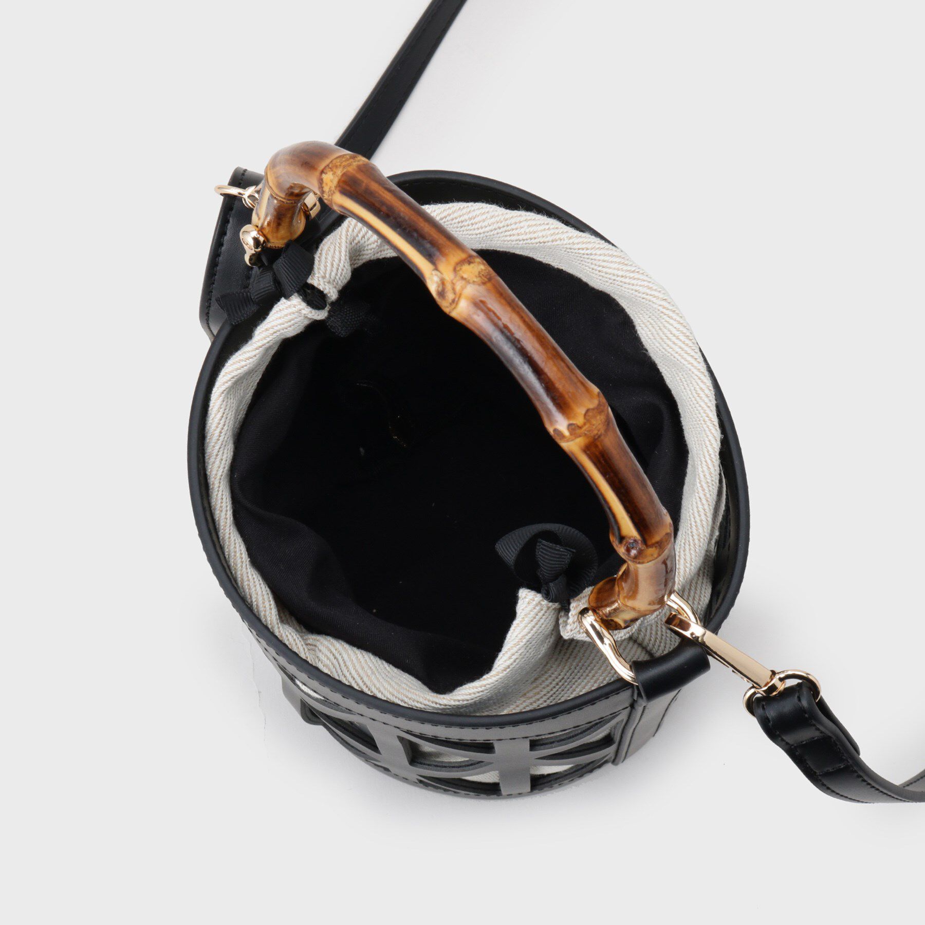 OPAQUE.CLIP「【2WAY】バンブーハンドルデザインショルダーバッグ」|ハンドバッグ|