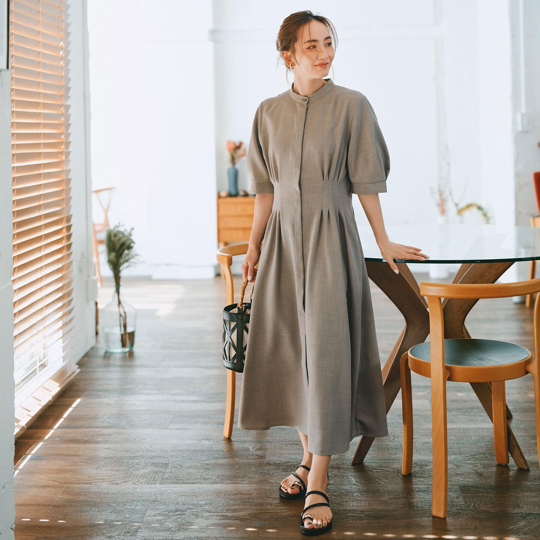 OPAQUE.CLIP「【2WAY】バンブーハンドルデザインショルダーバッグ」|ハンドバッグ|