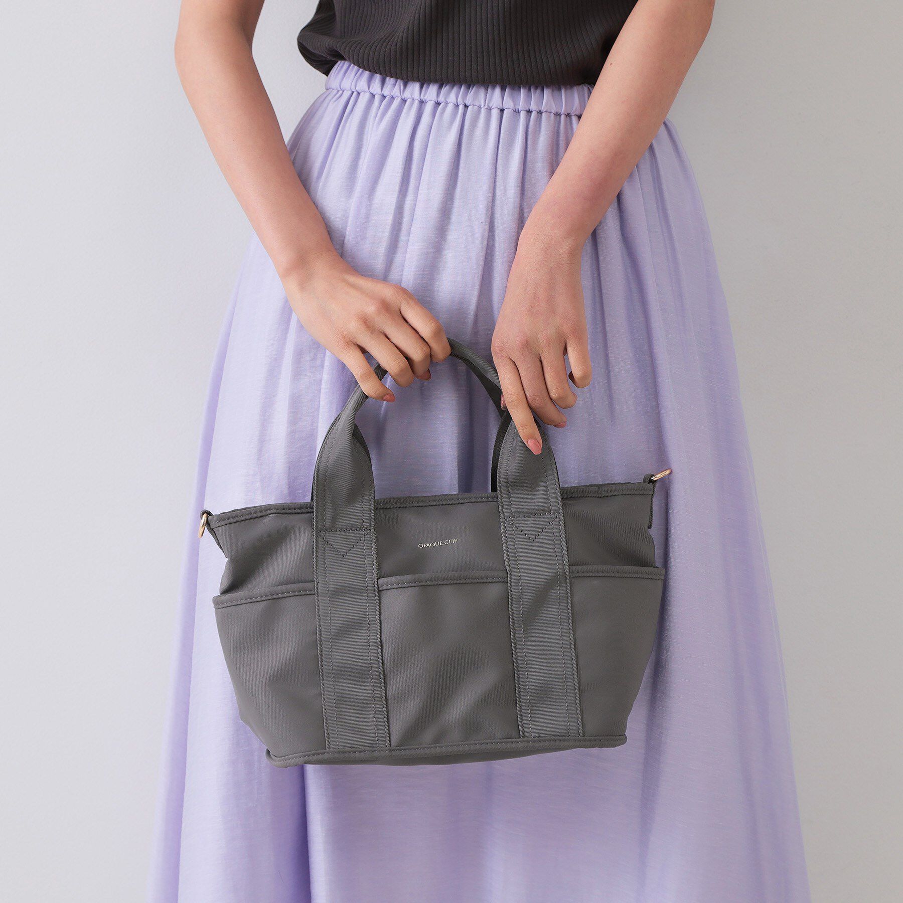 OPAQUE.CLIP「【軽量/撥水加工/2WAY/多ポケット】ツイルミドルサイズトートバッグ」|トートバッグ|